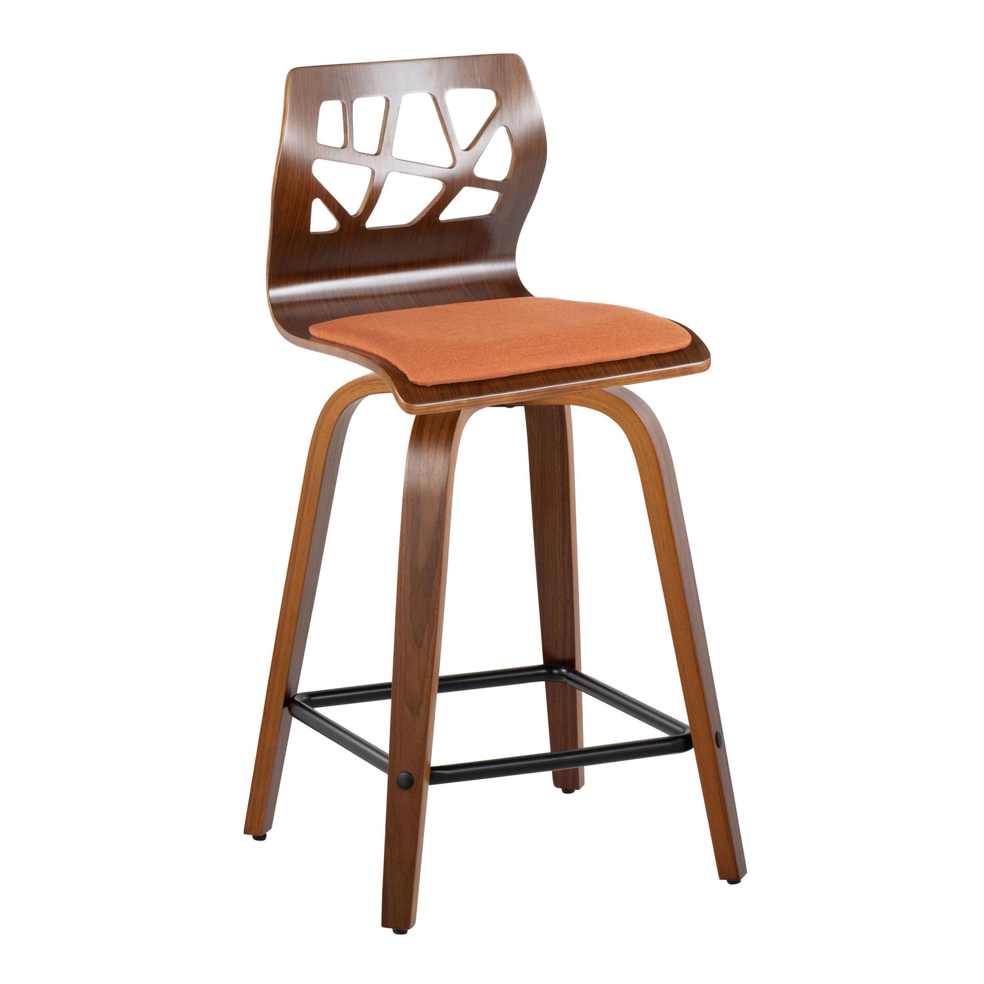 Folia 24" Fixed-Height Barstool - Set of 2 By LumiSource - B24-FOLIAFB-GRTZQ2 LGYLGYLGY2 | Bar Stools | Modishstore - 16