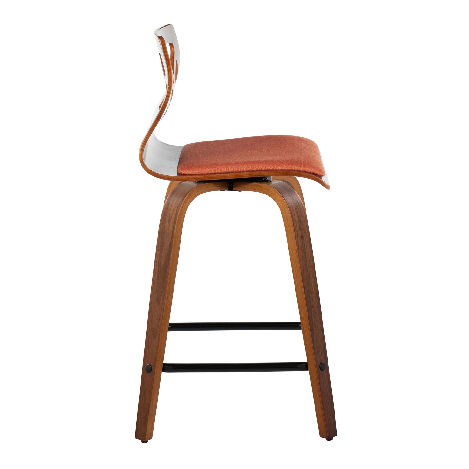 Folia 24" Fixed-Height Barstool - Set of 2 By LumiSource - B24-FOLIAFB-GRTZQ2 LGYLGYLGY2 | Bar Stools | Modishstore - 17