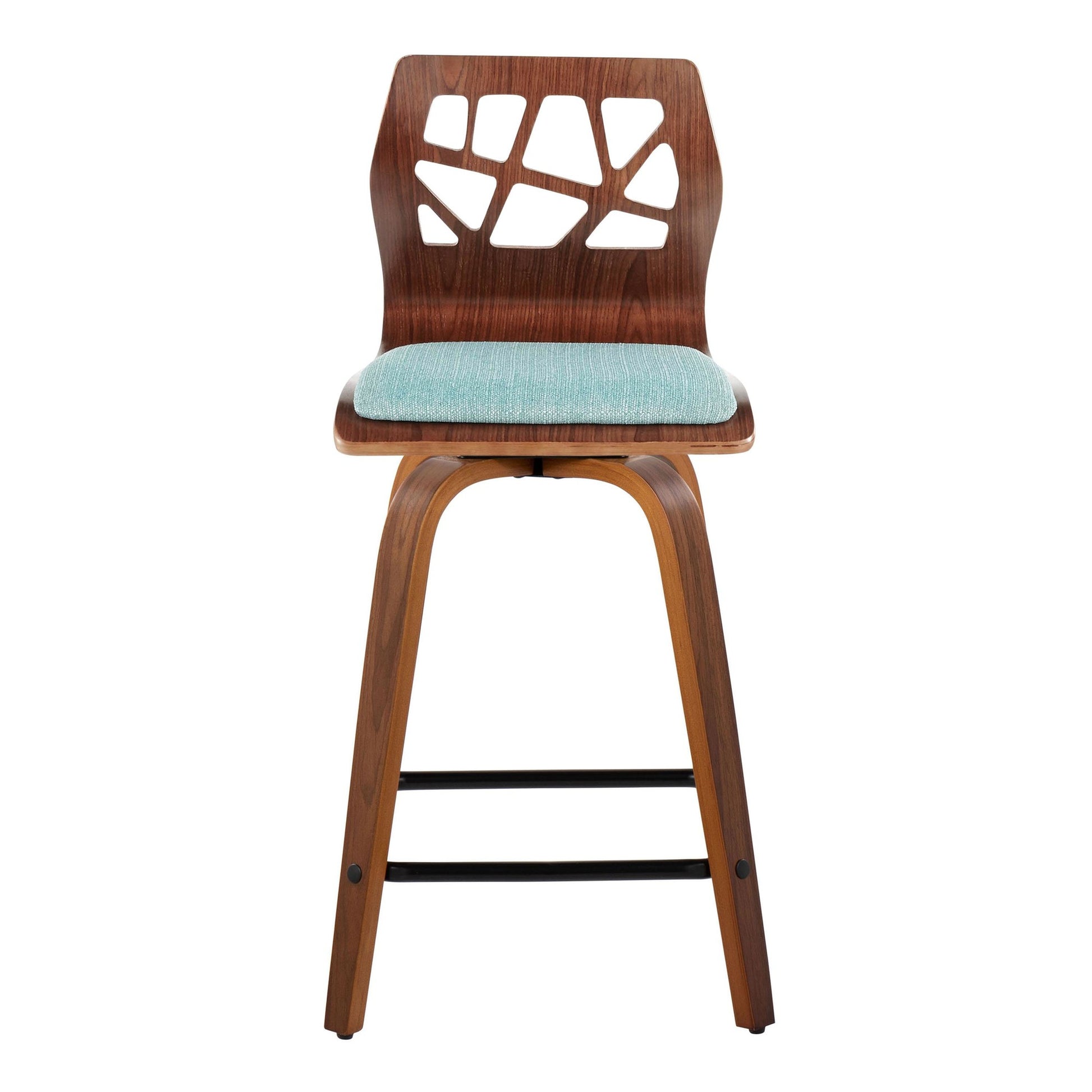 Folia 24" Fixed-Height Barstool - Set of 2 By LumiSource - B24-FOLIAFB-GRTZQ2 LGYLGYLGY2 | Bar Stools | Modishstore - 30