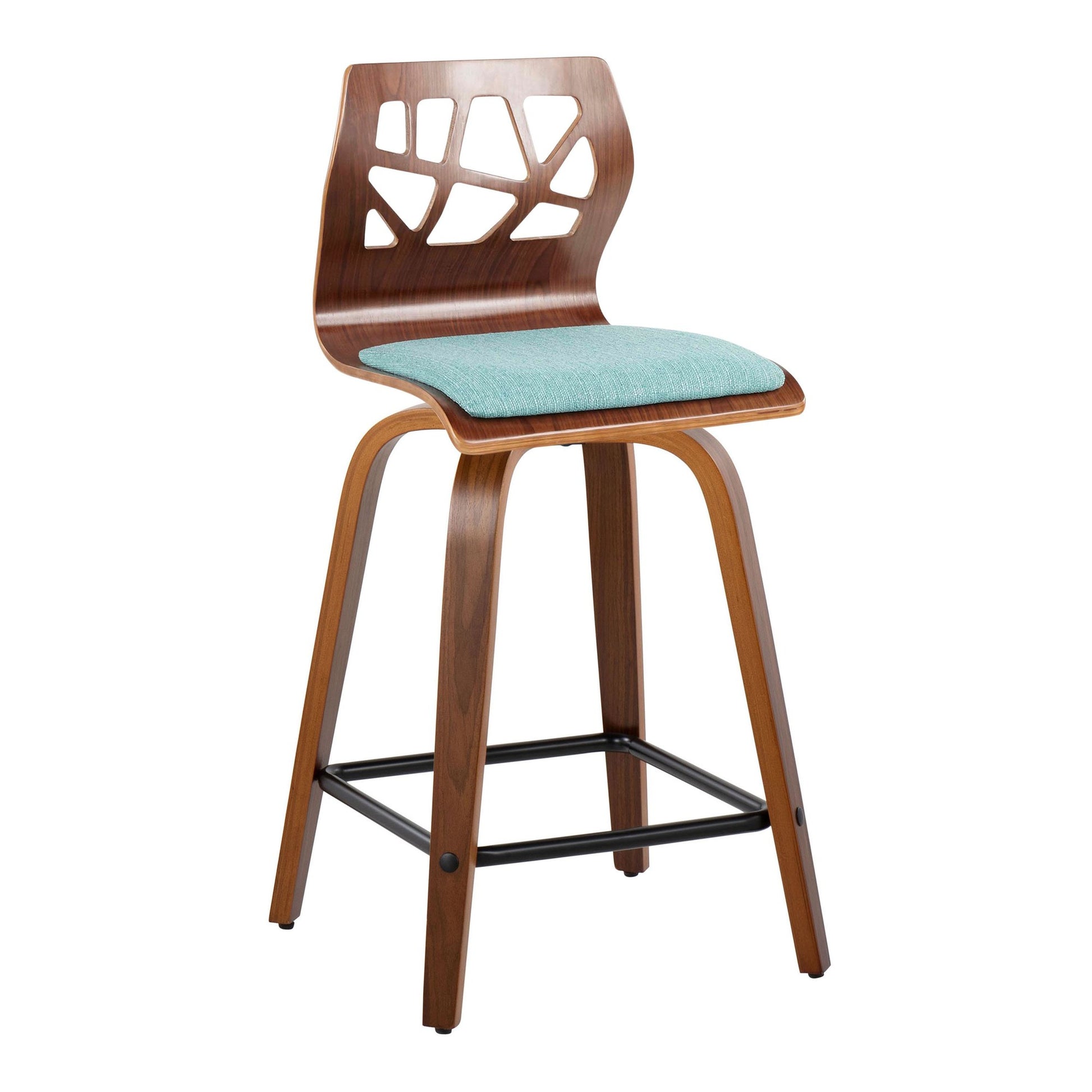 Folia 24" Fixed-Height Barstool - Set of 2 By LumiSource - B24-FOLIAFB-GRTZQ2 LGYLGYLGY2 | Bar Stools | Modishstore - 27