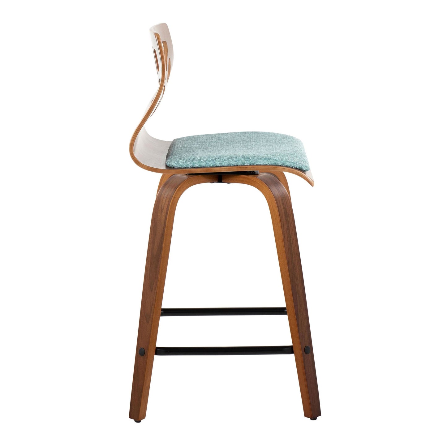 Folia 24" Fixed-Height Barstool - Set of 2 By LumiSource - B24-FOLIAFB-GRTZQ2 LGYLGYLGY2 | Bar Stools | Modishstore - 28