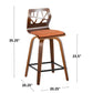 Folia 24" Fixed-Height Barstool - Set of 2 By LumiSource - B24-FOLIAFB-GRTZQ2 LGYLGYLGY2 | Bar Stools | Modishstore - 20