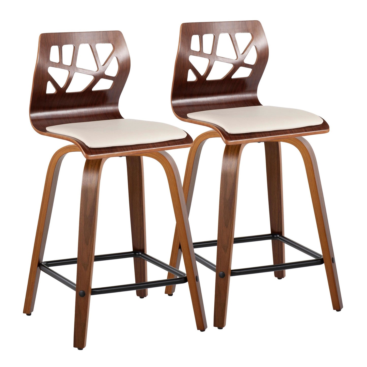 Folia 24" Fixed-Height Counter Stool - Set of 2 By LumiSource - B24-FOLIAPU-GRTZX2 NANACR2 | Counter Stools | Modishstore - 26