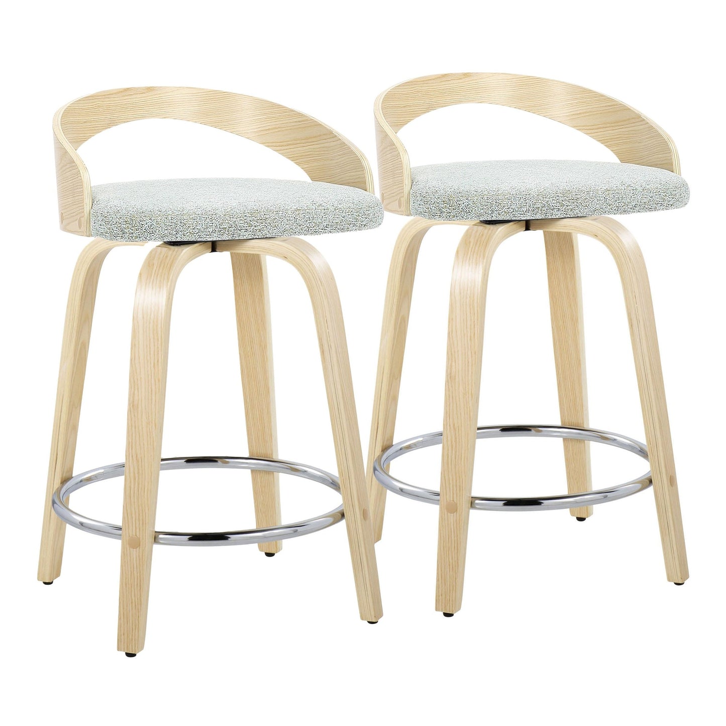 Grotto 24" Fixed-Height Counter Stool - Set of 2 By LumiSource - B24-GROTTOFB-GRTZR2 NANALGN2 | Counter Stools | Modishstore - 5