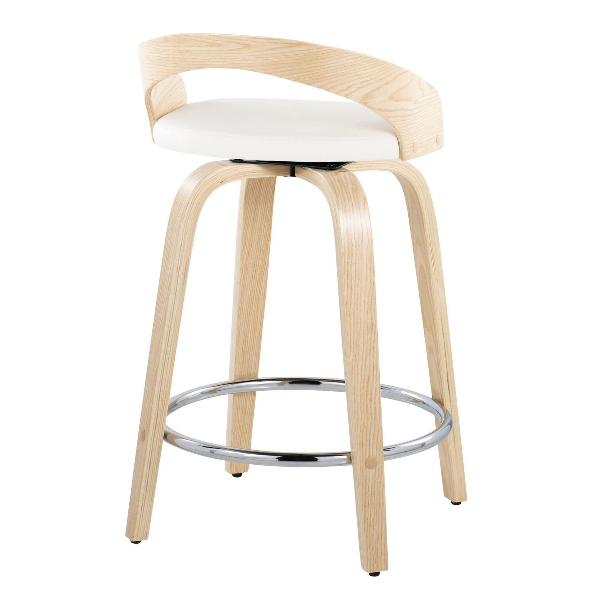 Grotto 24" Fixed-Height Counter Stool - Set of 2 By LumiSource - B24-GROTTOPU-GRTZR2 NANABN2 | Counter Stools | Modishstore - 25