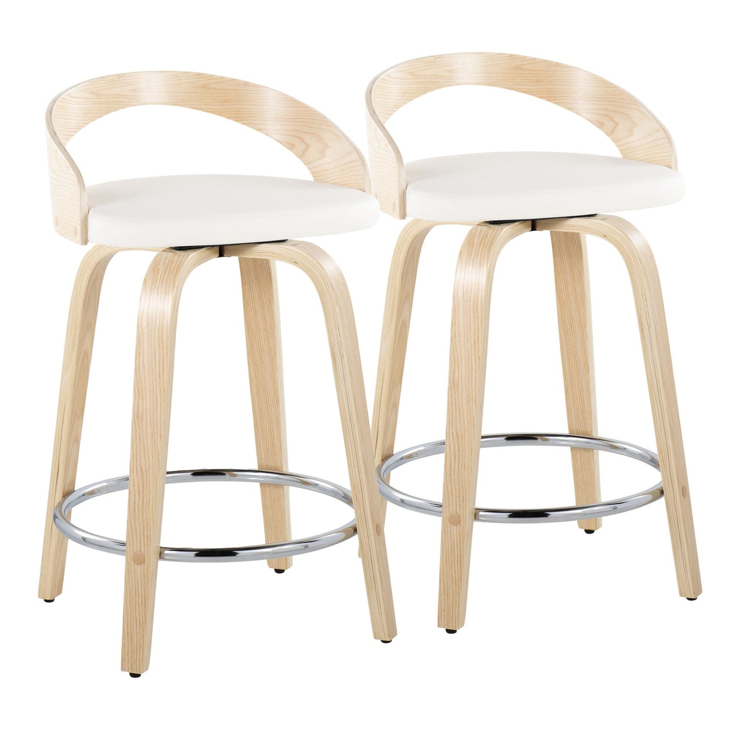 Grotto 24" Fixed-Height Counter Stool - Set of 2 By LumiSource - B24-GROTTOPU-GRTZR2 NANABN2 | Counter Stools | Modishstore - 22