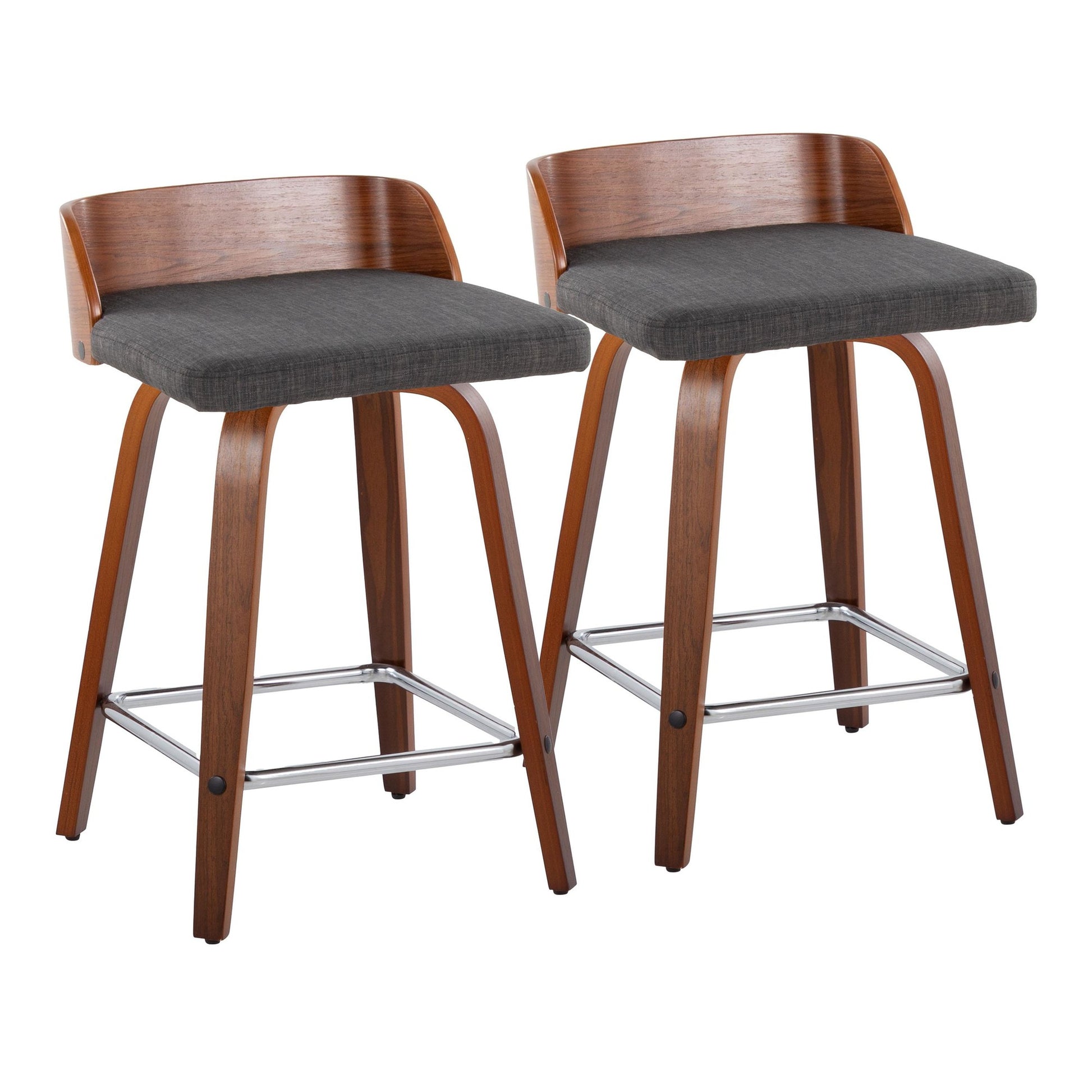 Maya 24" Fixed-Height Counter Stool - Set of 2 By LumiSource - B24-MAYAFB-GRTZS2 WLWLCHAR2 | Counter Stools | Modishstore - 5