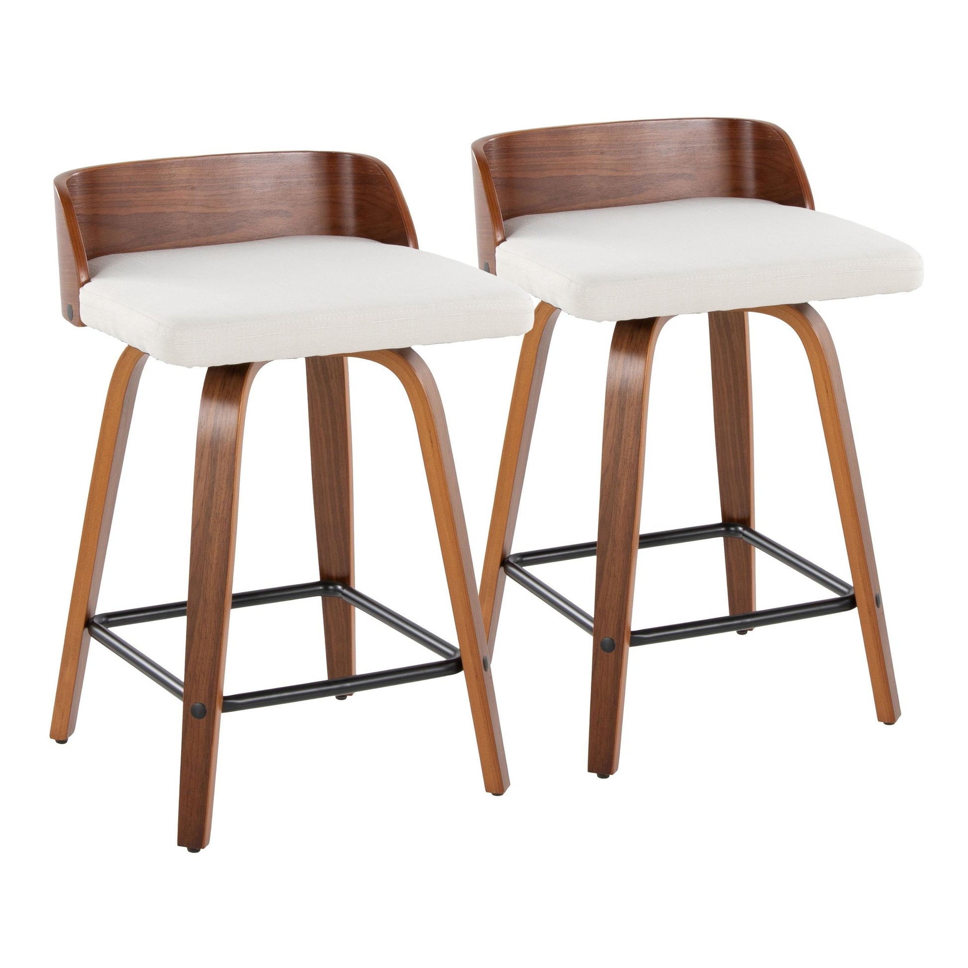 Maya 24" Fixed-Height Counter Stool - Set of 2 By LumiSource - B24-MAYAFB-GRTZX2 WLWLCHAR2 | Counter Stools | Modishstore - 15