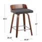 Maya 24" Fixed-Height Counter Stool - Set of 2 By LumiSource - B24-MAYAFB-GRTZS2 WLWLCHAR2 | Counter Stools | Modishstore - 10