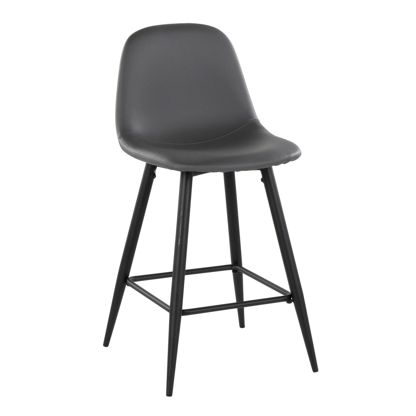 Pebble 24" Fixed-Height Counter Stool - Set of 2 By LumiSource - B24-PEBPU-X1 BKGY2 | Counter Stools | Modishstore - 4