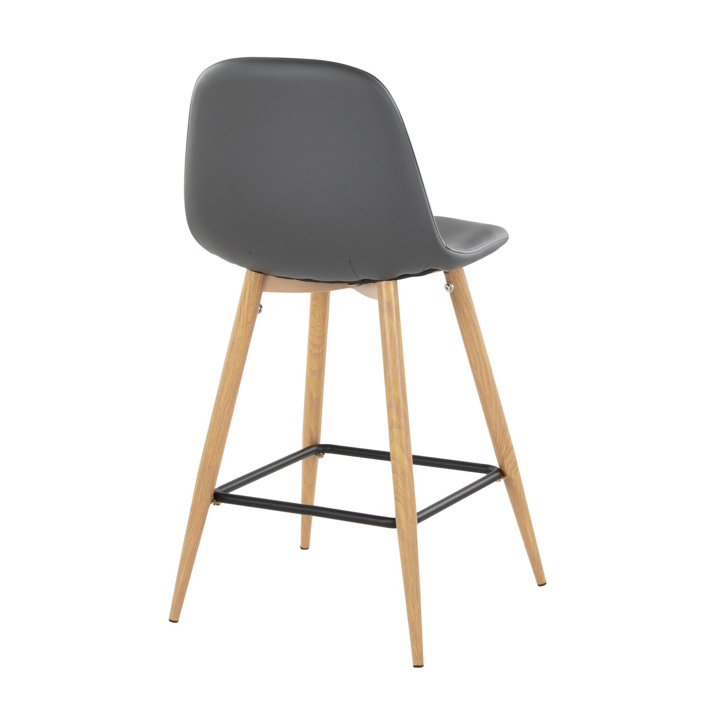 Pebble 24" Fixed-Height Counter Stool - Set of 2 By LumiSource - B24-PEBPU-X1 BKGY2 | Counter Stools | Modishstore - 14