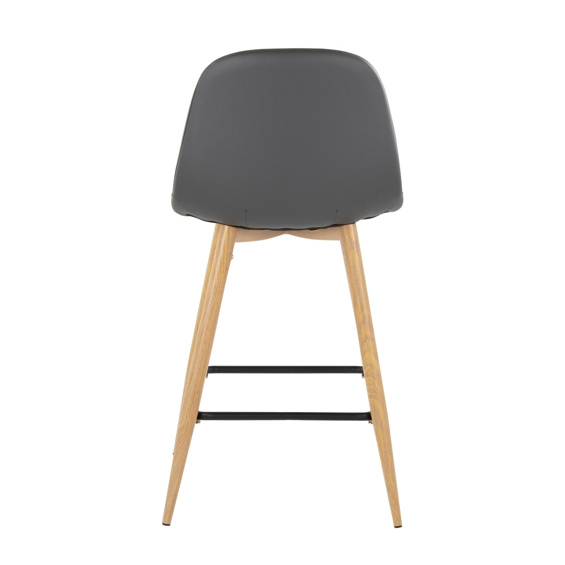 Pebble 24" Fixed-Height Counter Stool - Set of 2 By LumiSource - B24-PEBPU-X1 BKGY2 | Counter Stools | Modishstore - 16