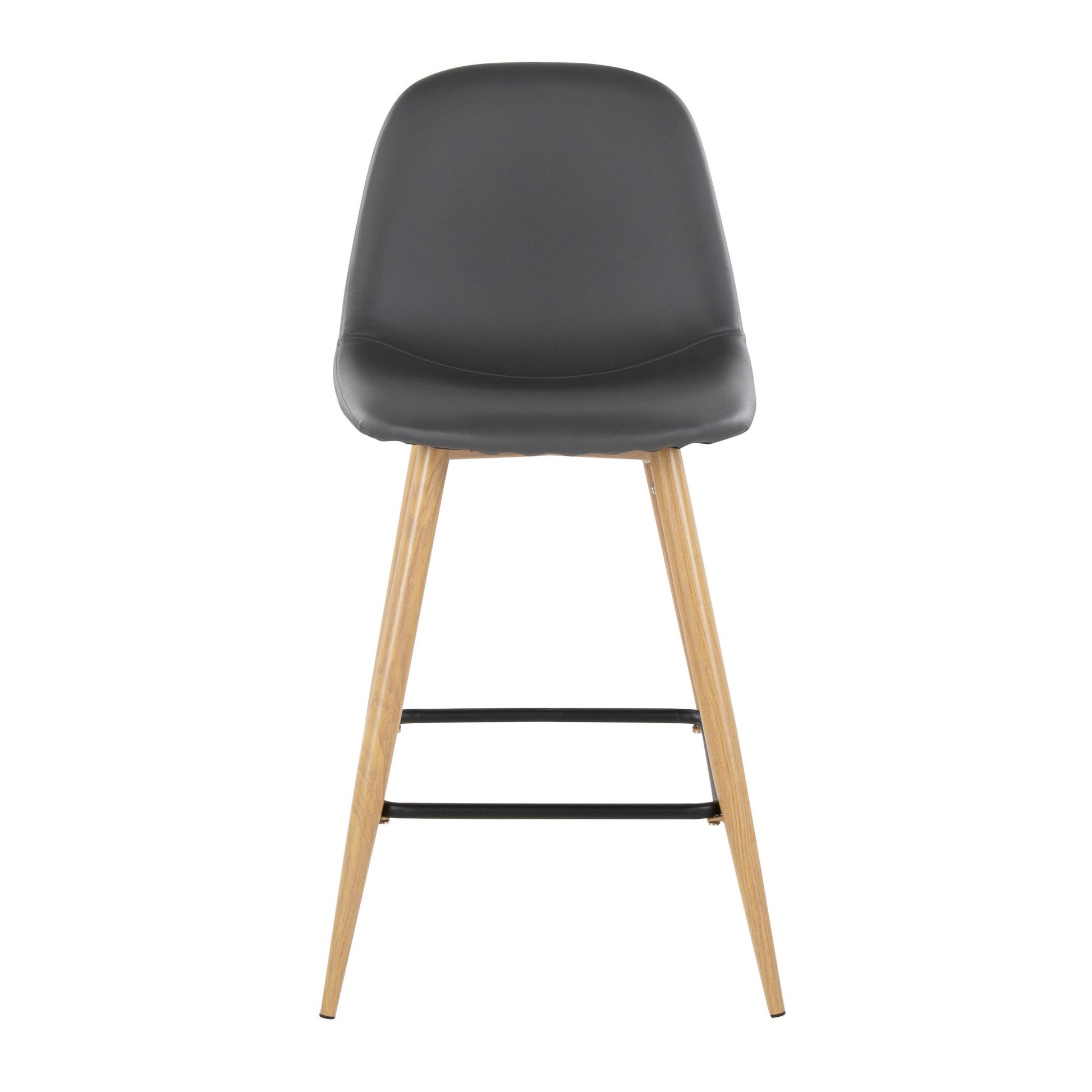 Pebble 24" Fixed-Height Counter Stool - Set of 2 By LumiSource - B24-PEBPU-X1 BKGY2 | Counter Stools | Modishstore - 15