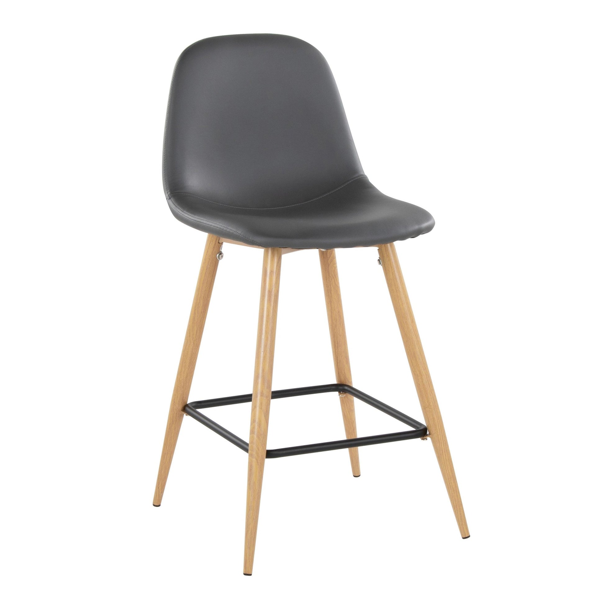 Pebble 24" Fixed-Height Counter Stool - Set of 2 By LumiSource - B24-PEBPU-X1 BKGY2 | Counter Stools | Modishstore - 12