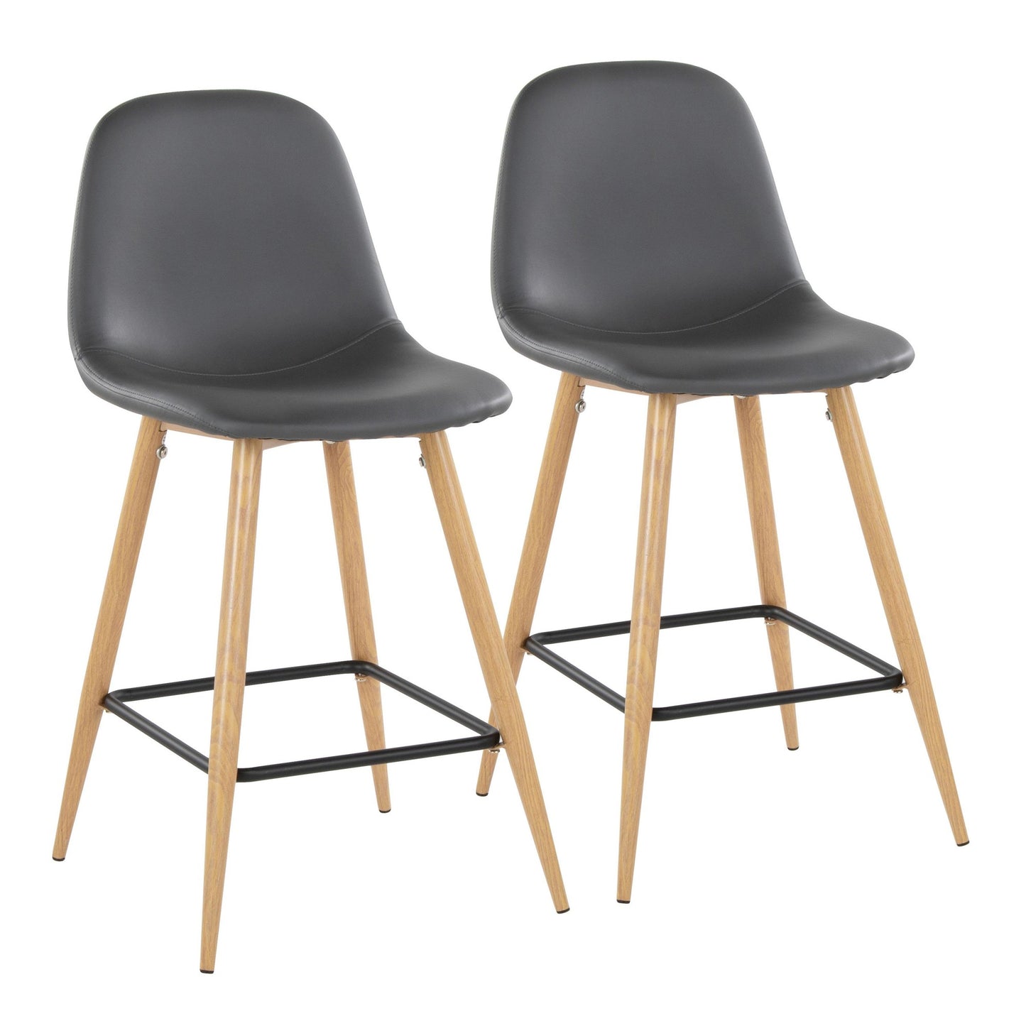 Pebble 24" Fixed-Height Counter Stool - Set of 2 By LumiSource - B24-PEBPU-X1 BKGY2 | Counter Stools | Modishstore - 11