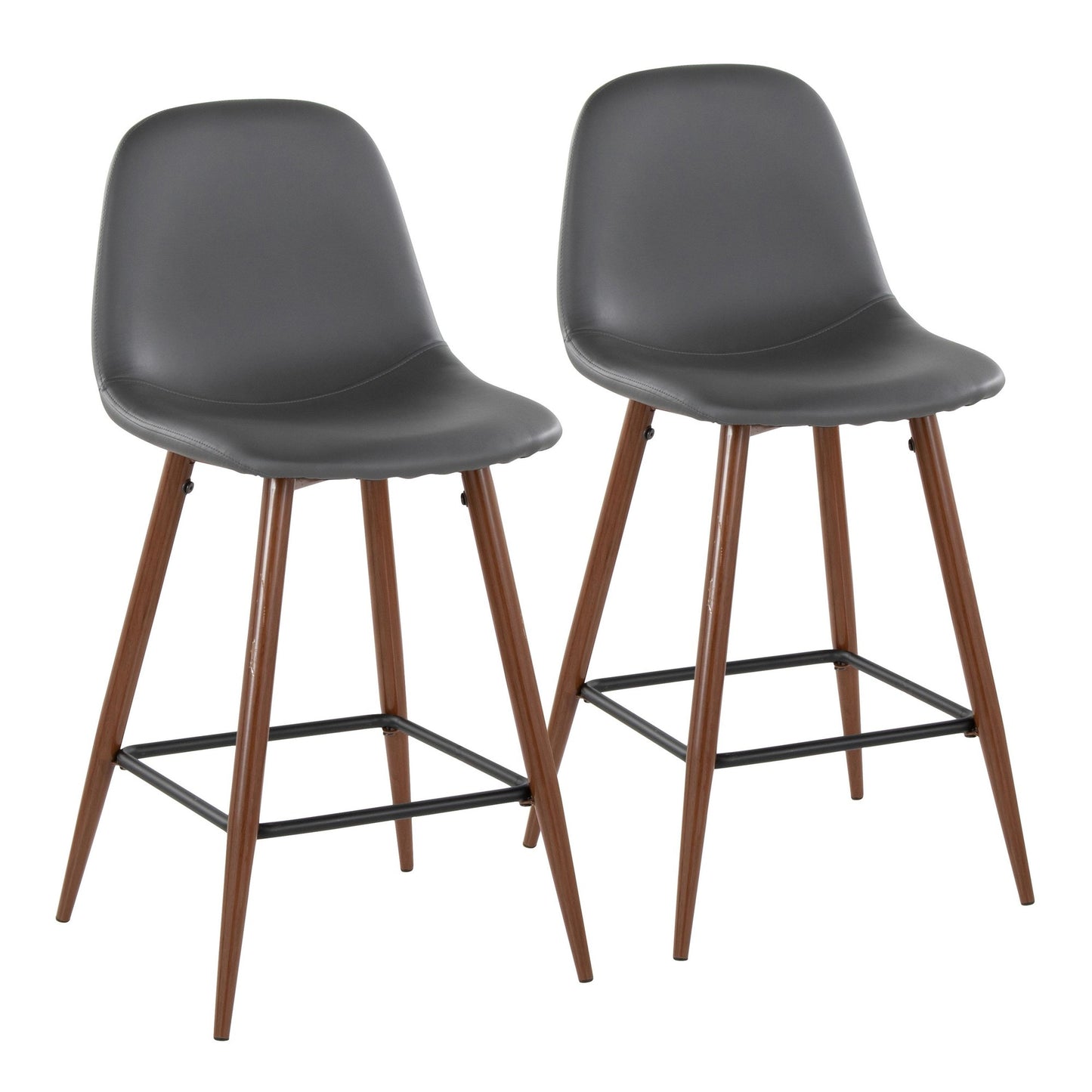 Pebble 24" Fixed-Height Counter Stool - Set of 2 By LumiSource - B24-PEBPU-X1 BKGY2 | Counter Stools | Modishstore - 19