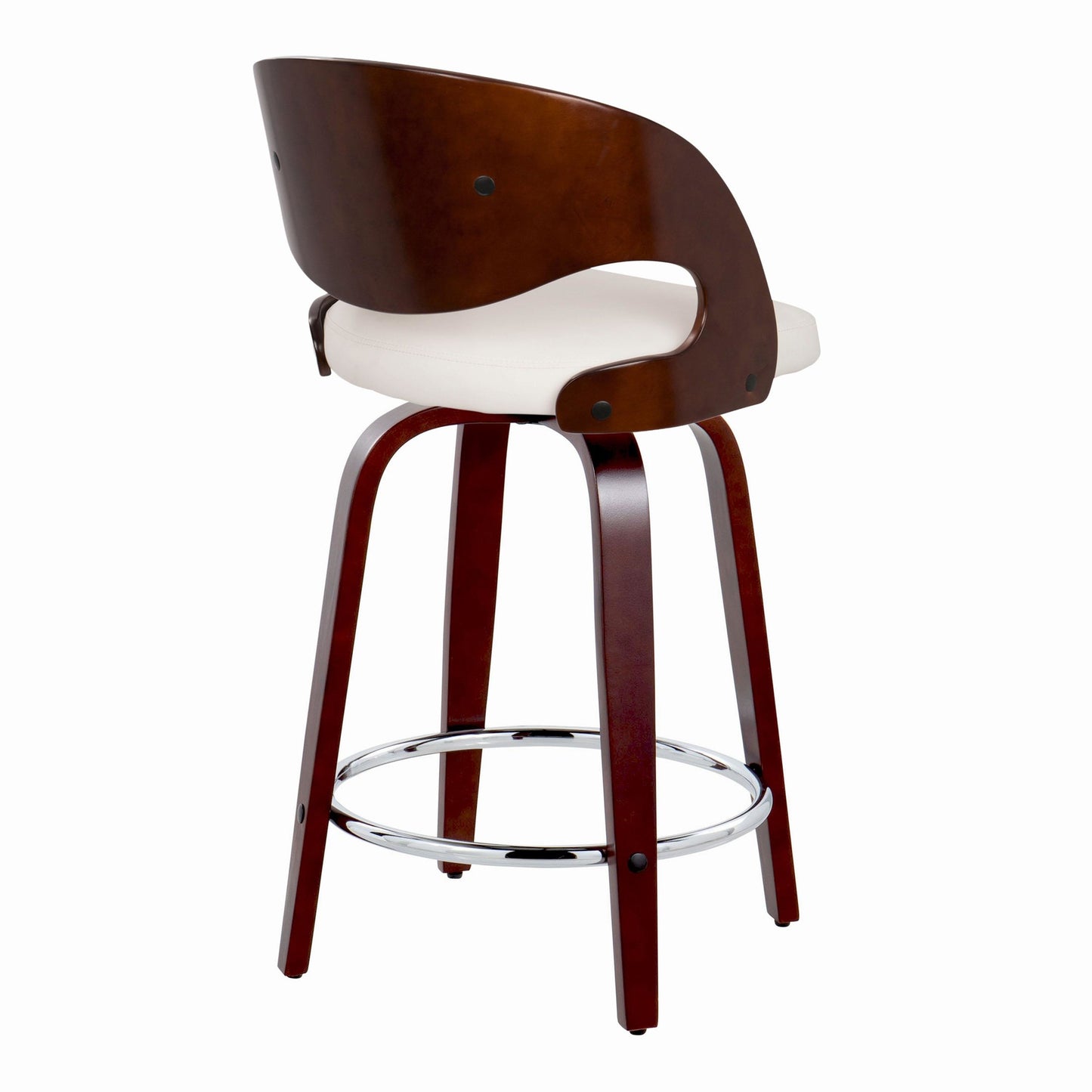 Pino 24" Fixed-Height Barstool - Set of 2 By LumiSource - B24-PINOPU-GRTZR2 CHCHW2 | Bar Stools | Modishstore - 5