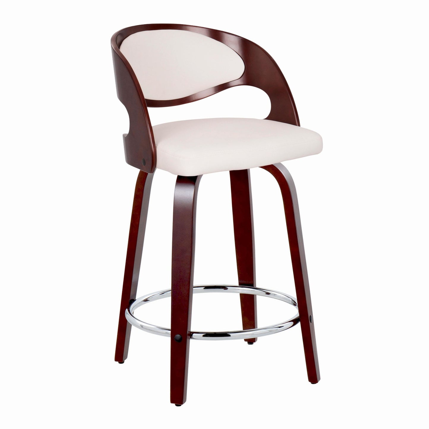 Pino 24" Fixed-Height Barstool - Set of 2 By LumiSource - B24-PINOPU-GRTZR2 CHCHW2 | Bar Stools | Modishstore - 3