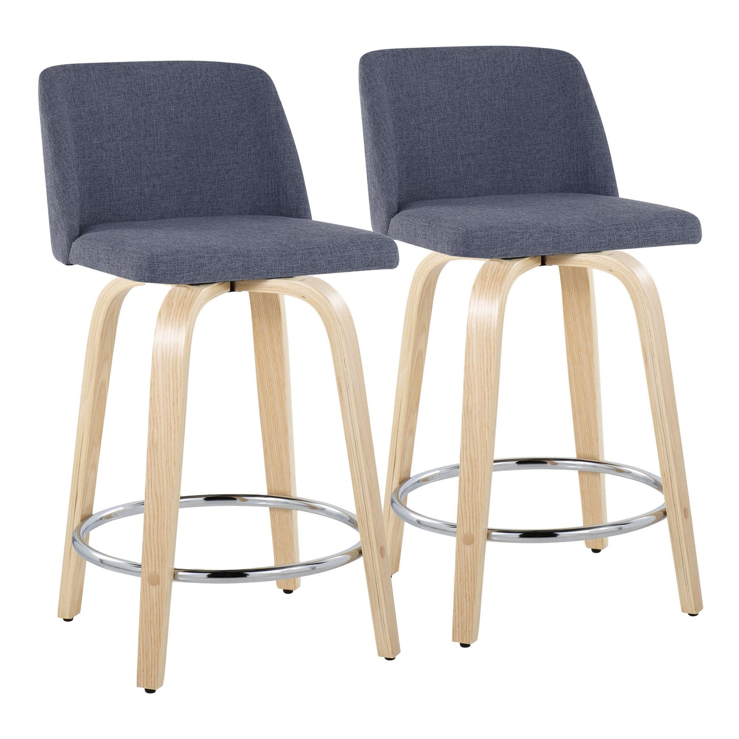 Toriano 24" Fixed-Height Counter Stool - Set of 2 By LumiSource - B24-TRNOPU-GRTZQ2 NABK2 | Counter Stools | Modishstore - 15