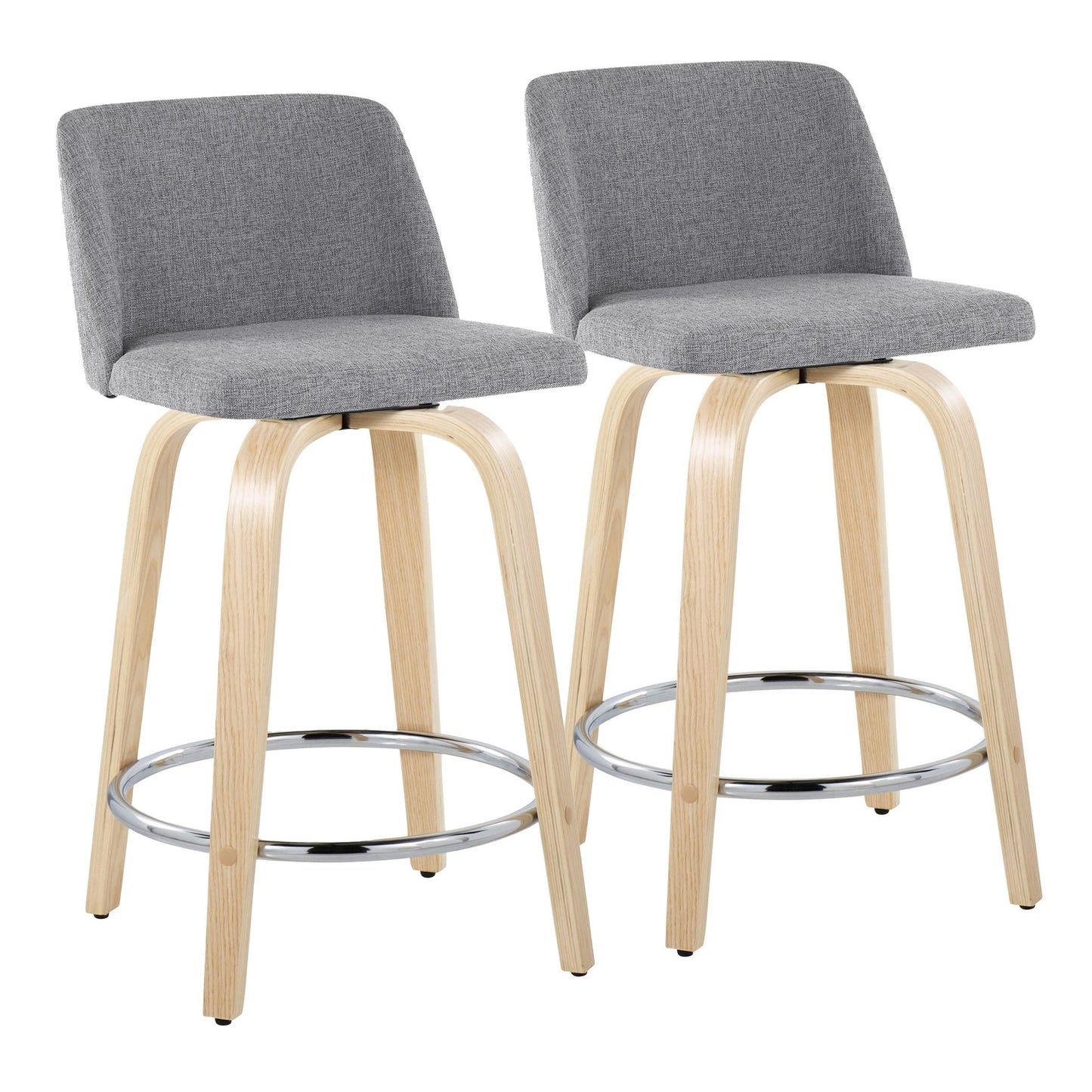 Toriano 24" Fixed-Height Counter Stool - Set of 2 By LumiSource - B24-TRNOPU-GRTZQ2 NABK2 | Counter Stools | Modishstore - 35