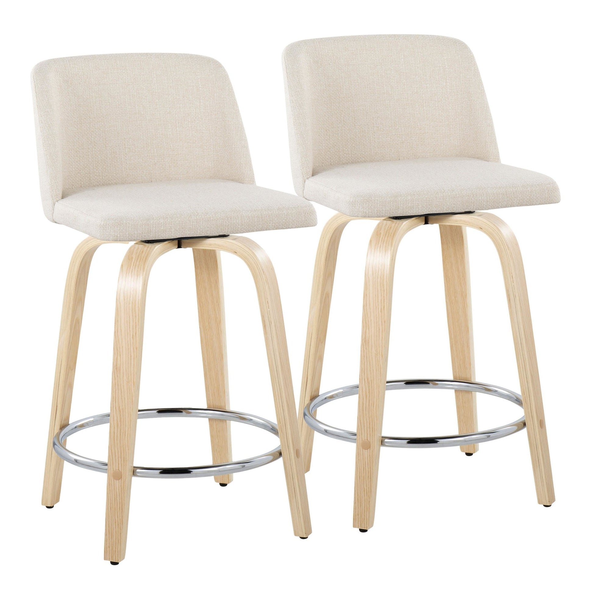 Toriano 24" Fixed-Height Counter Stool - Set of 2 By LumiSource - B24-TRNOPU-GRTZQ2 NABK2 | Counter Stools | Modishstore - 45