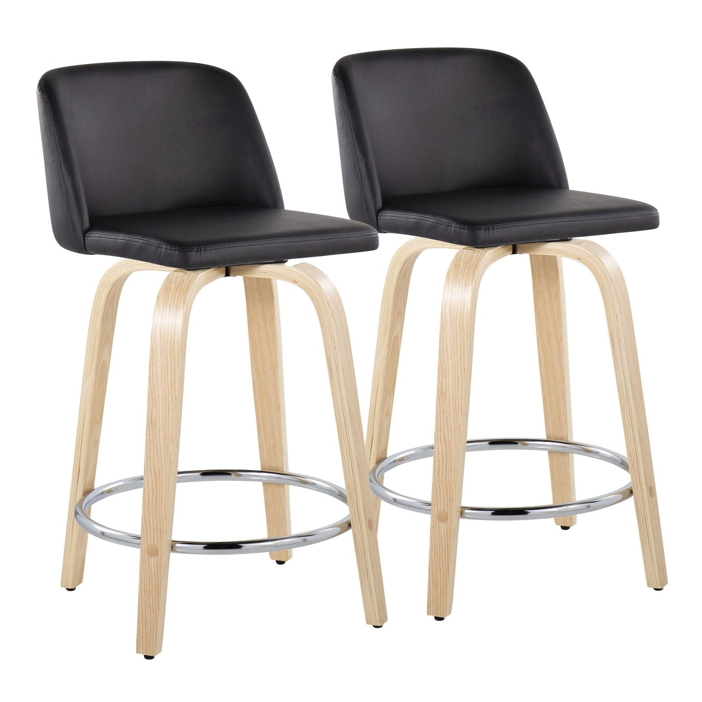 Toriano 24" Fixed-Height Counter Stool - Set of 2 By LumiSource - B24-TRNOPU-GRTZR2 NABK2 | Counter Stools | Modishstore - 5