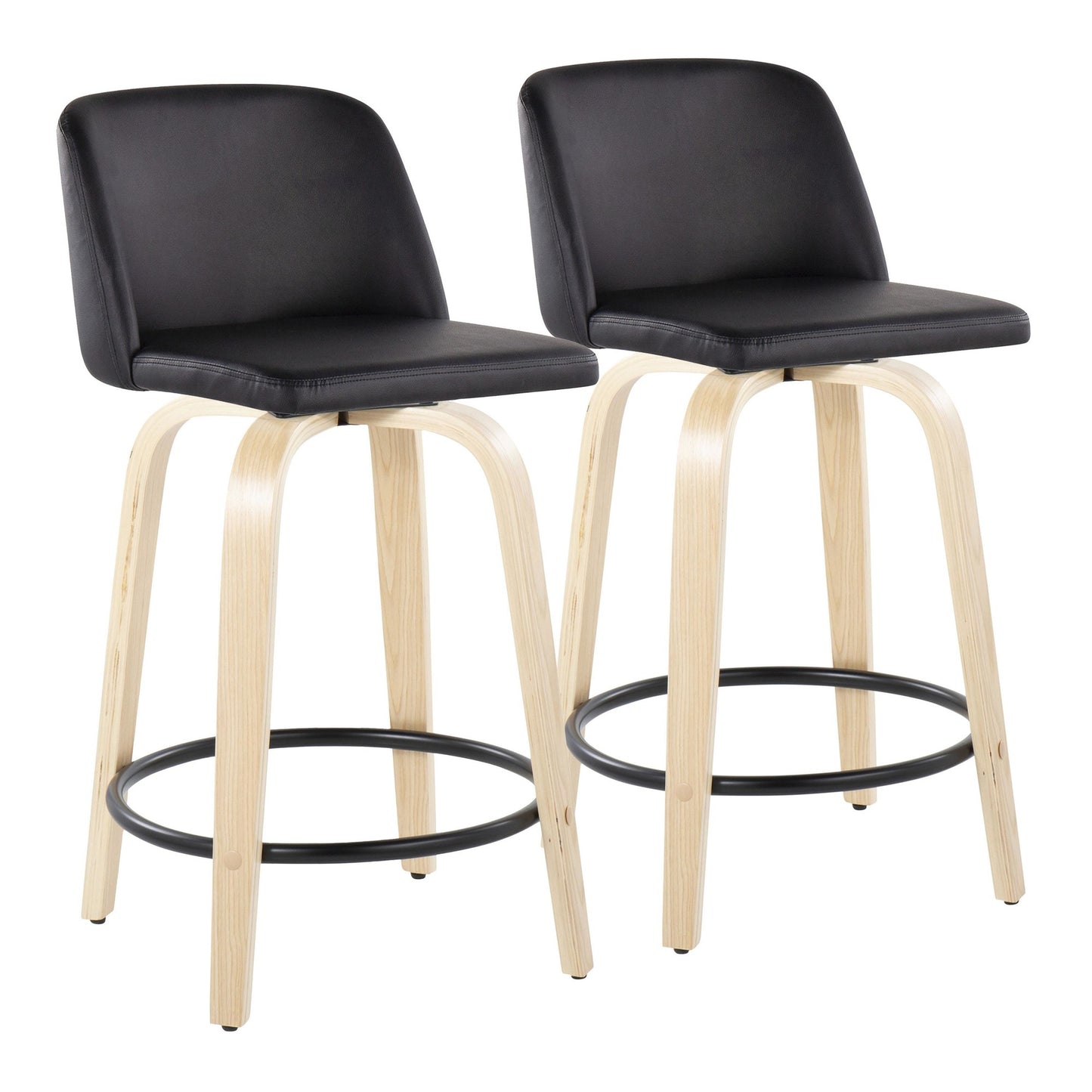 Toriano 24" Fixed-Height Counter Stool - Set of 2 By LumiSource - B24-TRNOPU-GRTZQ2 NABK2 | Counter Stools | Modishstore - 5