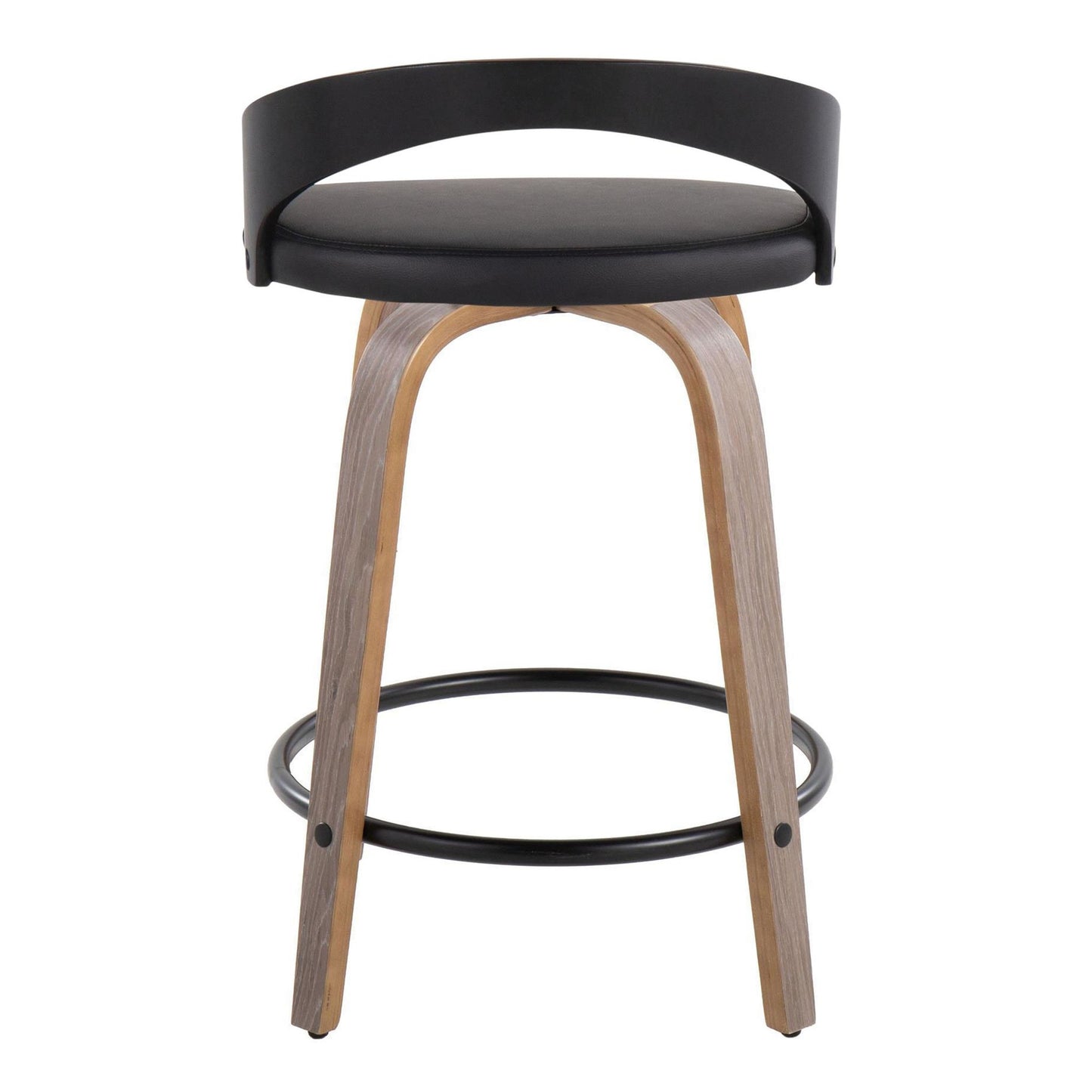 Grotto 24" Fixed-Height Counter Stool - Set of 2 By LumiSource - B24-GROTTOPU-GRTZQ2 LGYBKBK2 | Counter Stools | Modishstore - 10