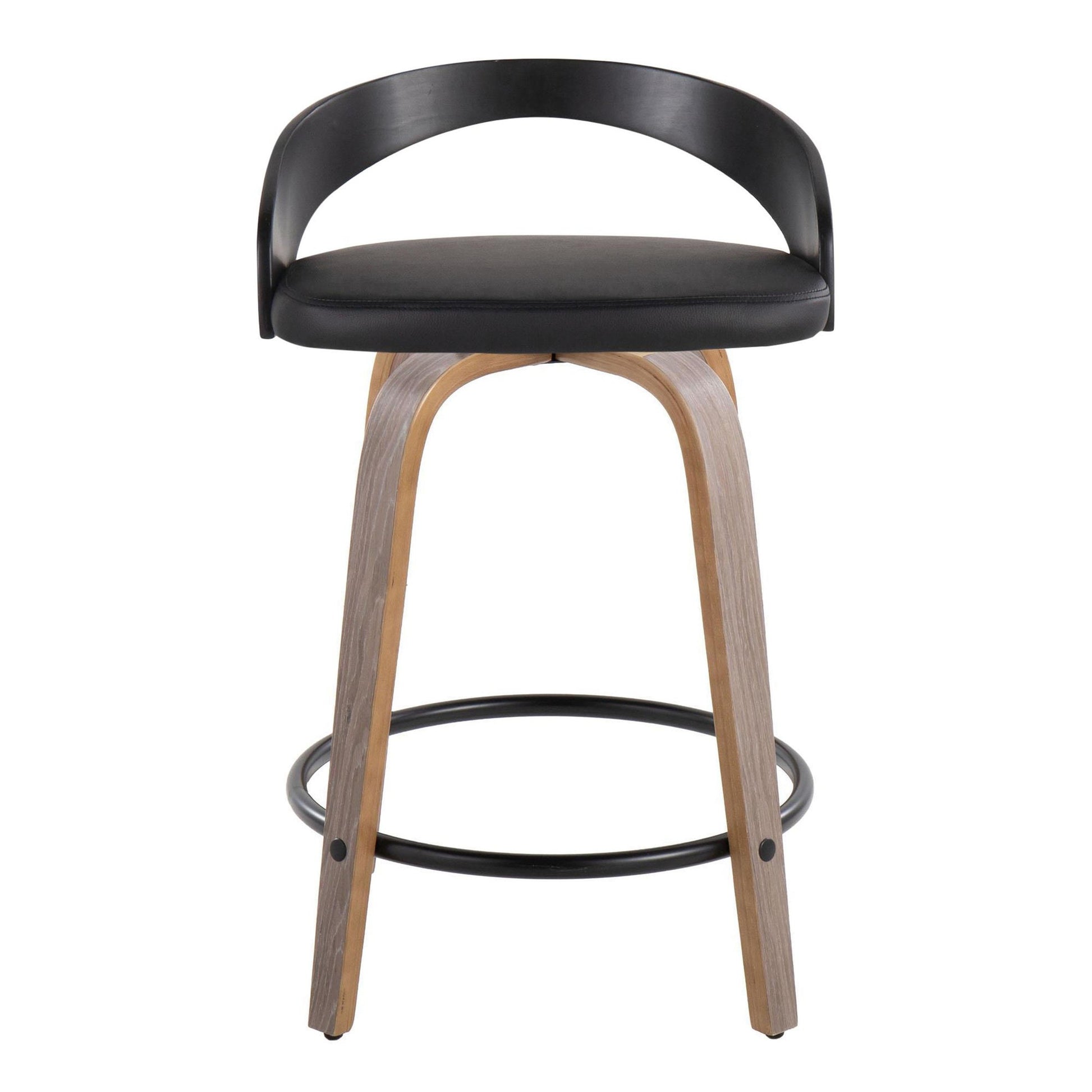 Grotto 24" Fixed-Height Counter Stool - Set of 2 By LumiSource - B24-GROTTOPU-GRTZQ2 LGYBKBK2 | Counter Stools | Modishstore - 9