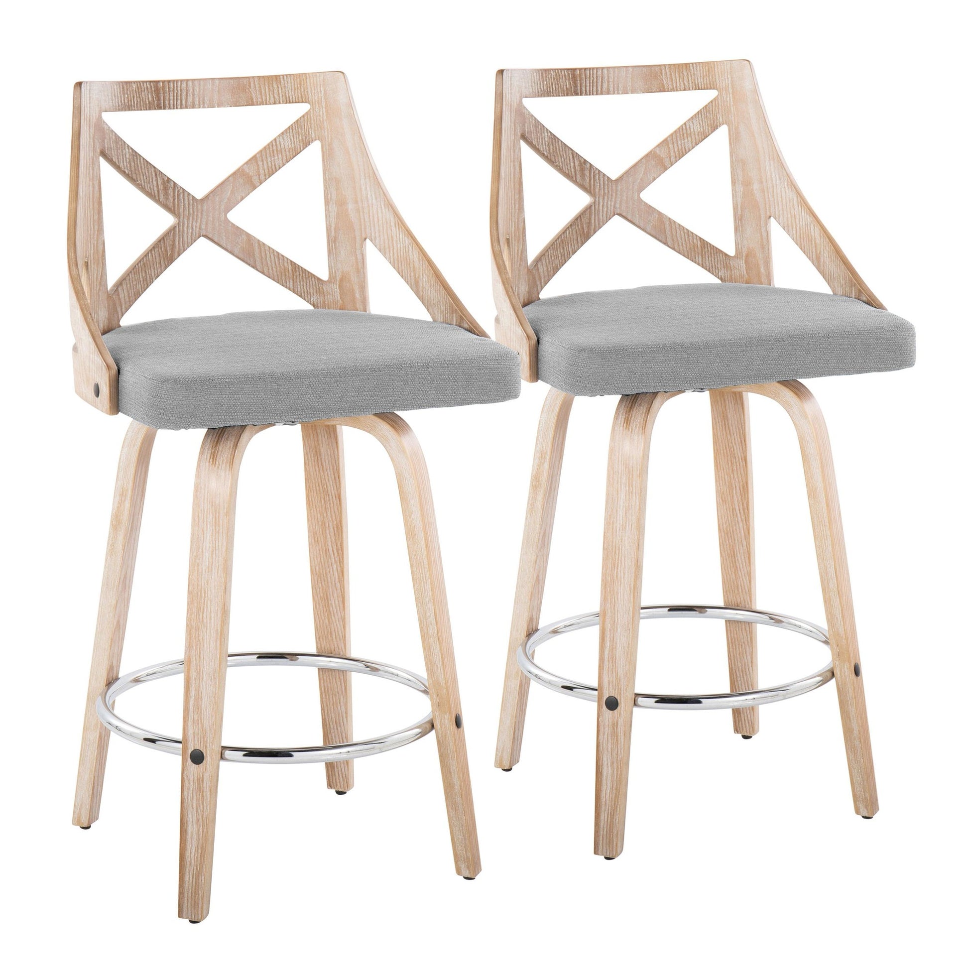 Charlotte 26" Fixed-Height Counter Stool - Set of 2 By LumiSource - B26-CHARLOTFB-GRTZR2 WWWWLGY2 | Counter Stools | Modishstore - 3