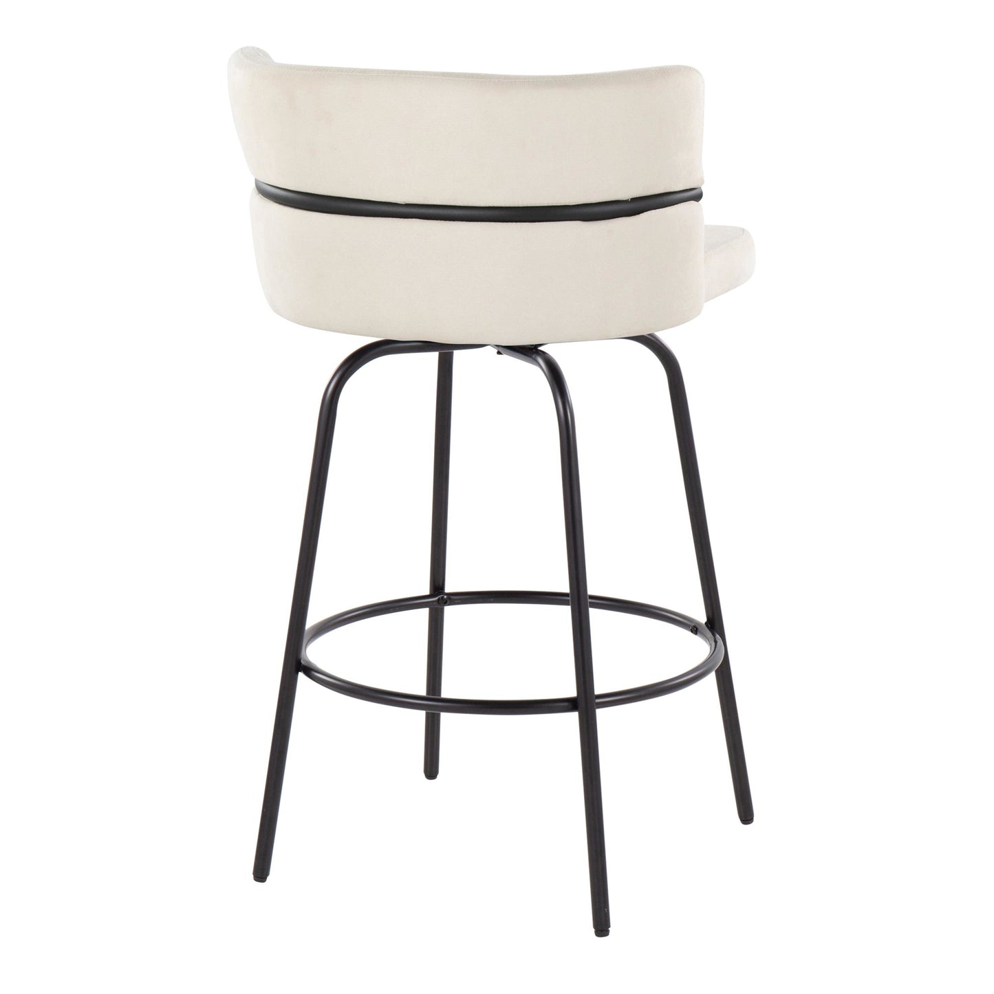 Cinch Claire 26" Fixed-Height Counter Stool - Set of 2 By LumiSource - B26-CINCH-CLARZQ2 BKBKCR2 | Counter Stools | Modishstore - 6