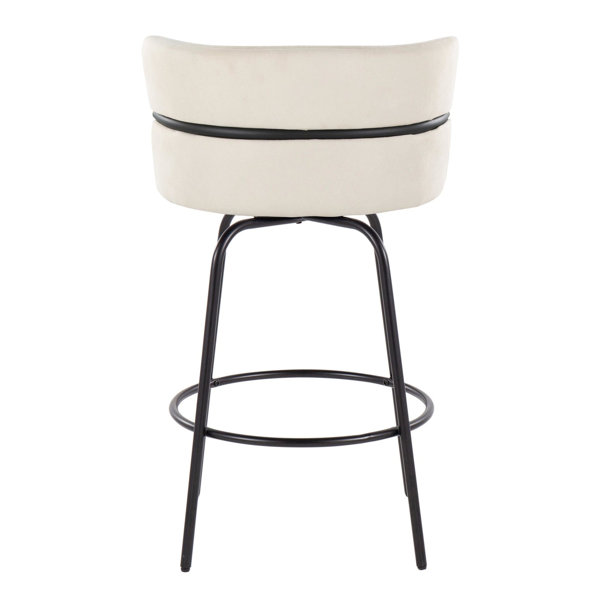 Cinch Claire 26" Fixed-Height Counter Stool - Set of 2 By LumiSource - B26-CINCH-CLARZQ2 BKBKCR2 | Counter Stools | Modishstore - 8