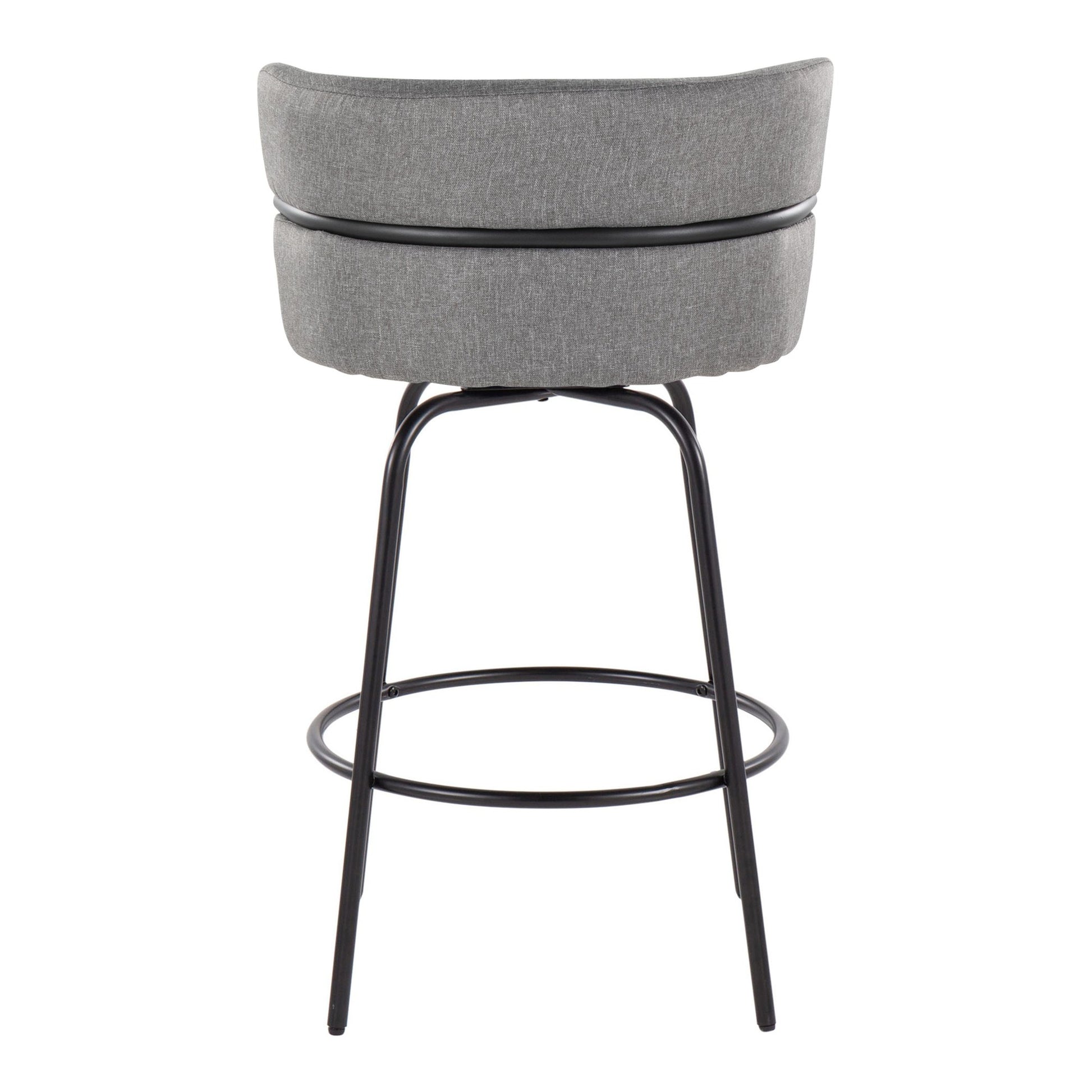 Cinch Claire 26" Fixed-Height Counter Stool - Set of 2 By LumiSource - B26-CINCH-CLARZQ2 BKBKCR2 | Counter Stools | Modishstore - 16