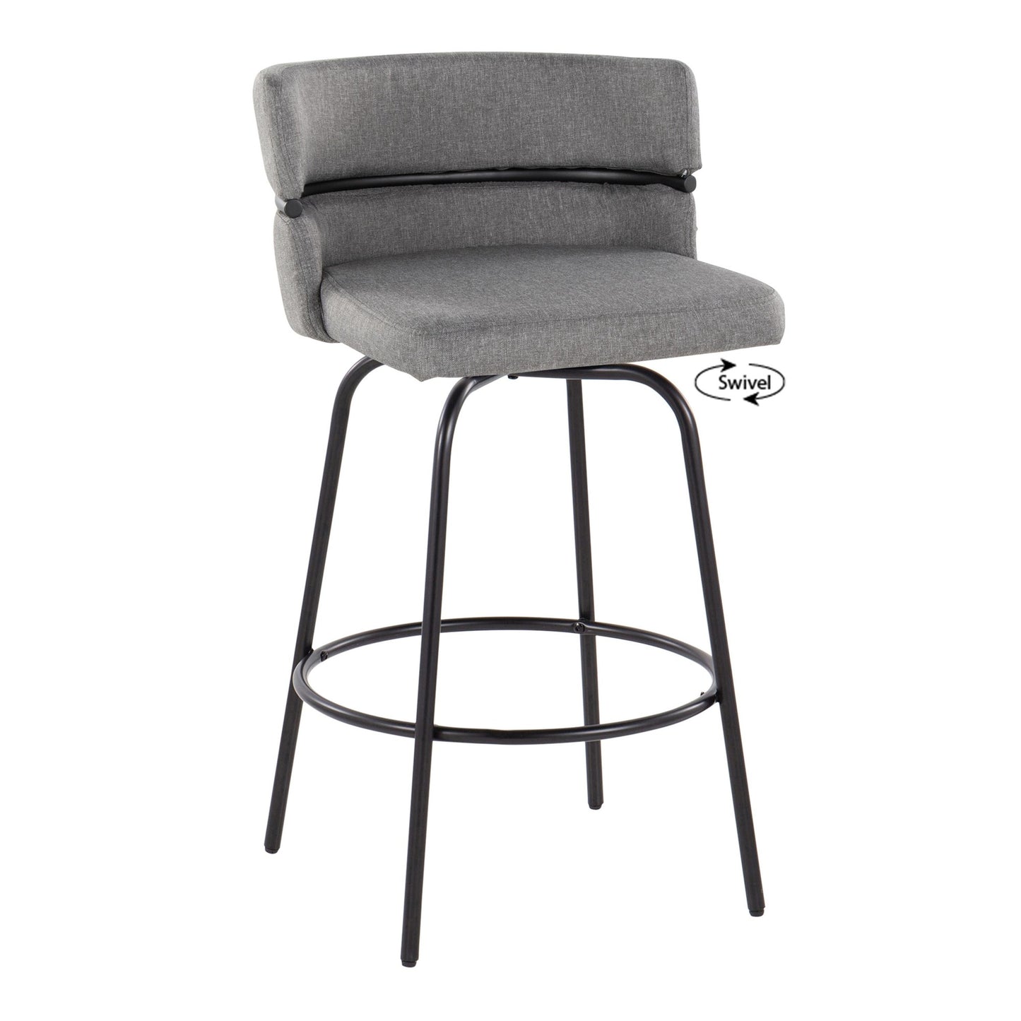 Cinch Claire 26" Fixed-Height Counter Stool - Set of 2 By LumiSource - B26-CINCH-CLARZQ2 BKBKCR2 | Counter Stools | Modishstore - 12