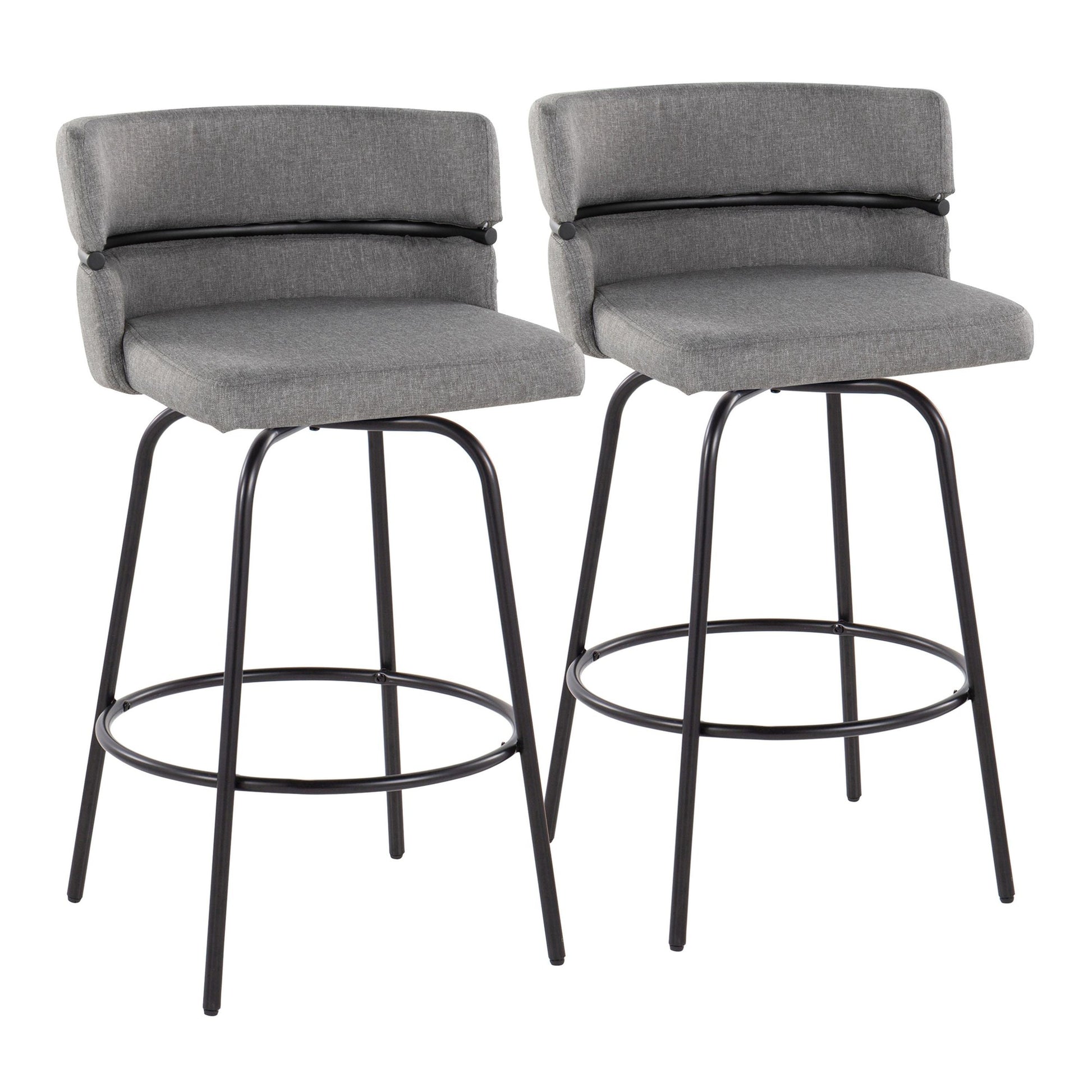 Cinch Claire 26" Fixed-Height Counter Stool - Set of 2 By LumiSource - B26-CINCH-CLARZQ2 BKBKCR2 | Counter Stools | Modishstore - 11