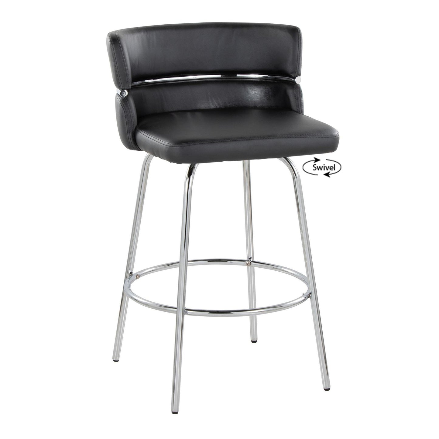 Cinch Claire 26" Fixed-Height Counter Stool - Set of 2 By LumiSource - B26-CINCH-CLARZQ2 BKBKCR2 | Counter Stools | Modishstore - 20