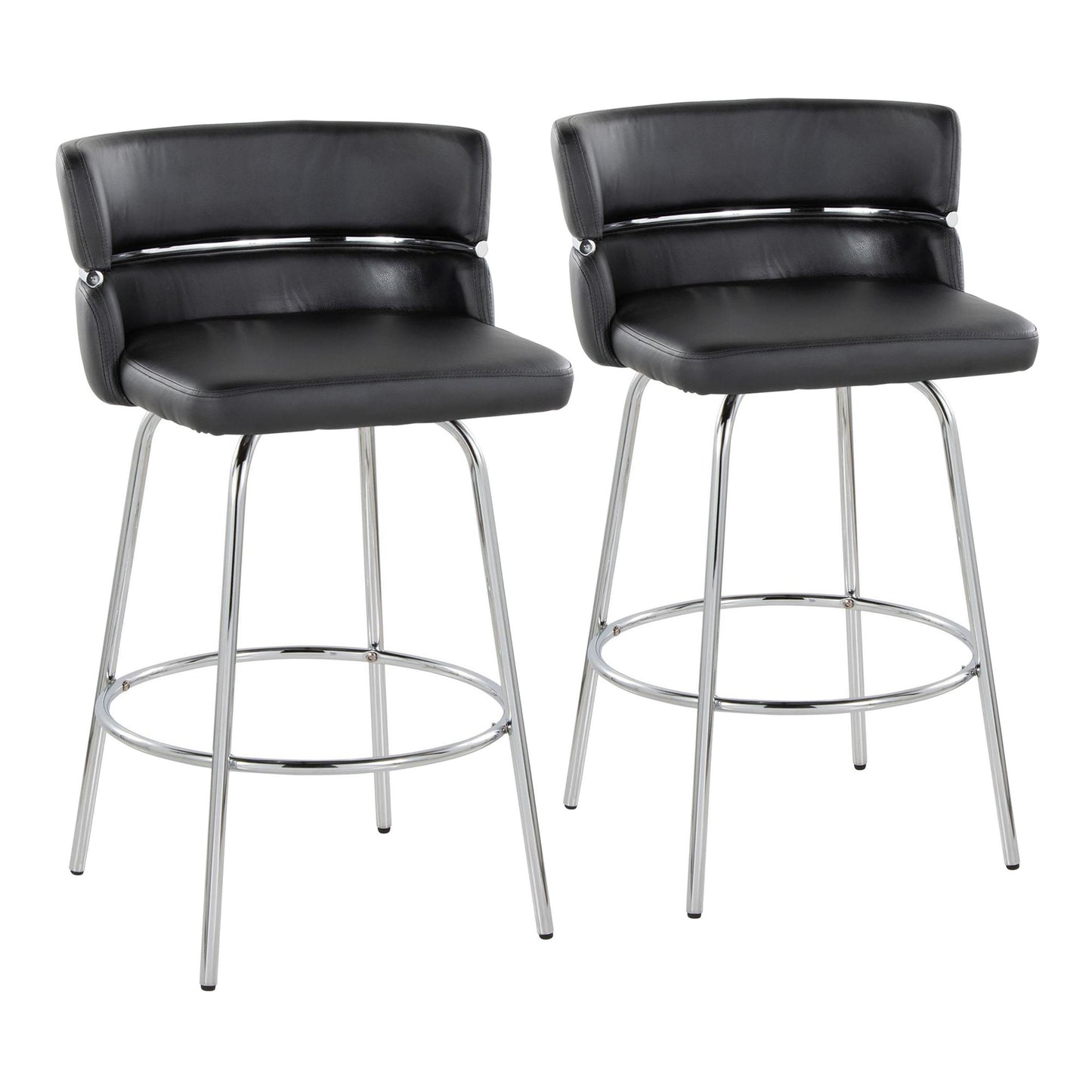 Cinch Claire 26" Fixed-Height Counter Stool - Set of 2 By LumiSource - B26-CINCH-CLARZQ2 BKBKCR2 | Counter Stools | Modishstore - 19