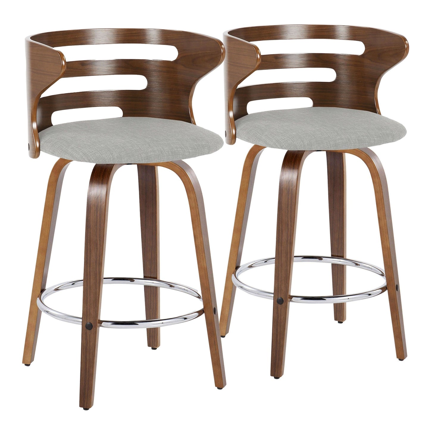 Cosini 26" Fixed-Height Counter Stool - Set of 2 By LumiSource - B26-COSIFB-GRTZR2 WLWLCHAR2 | Counter Stools | Modishstore - 16