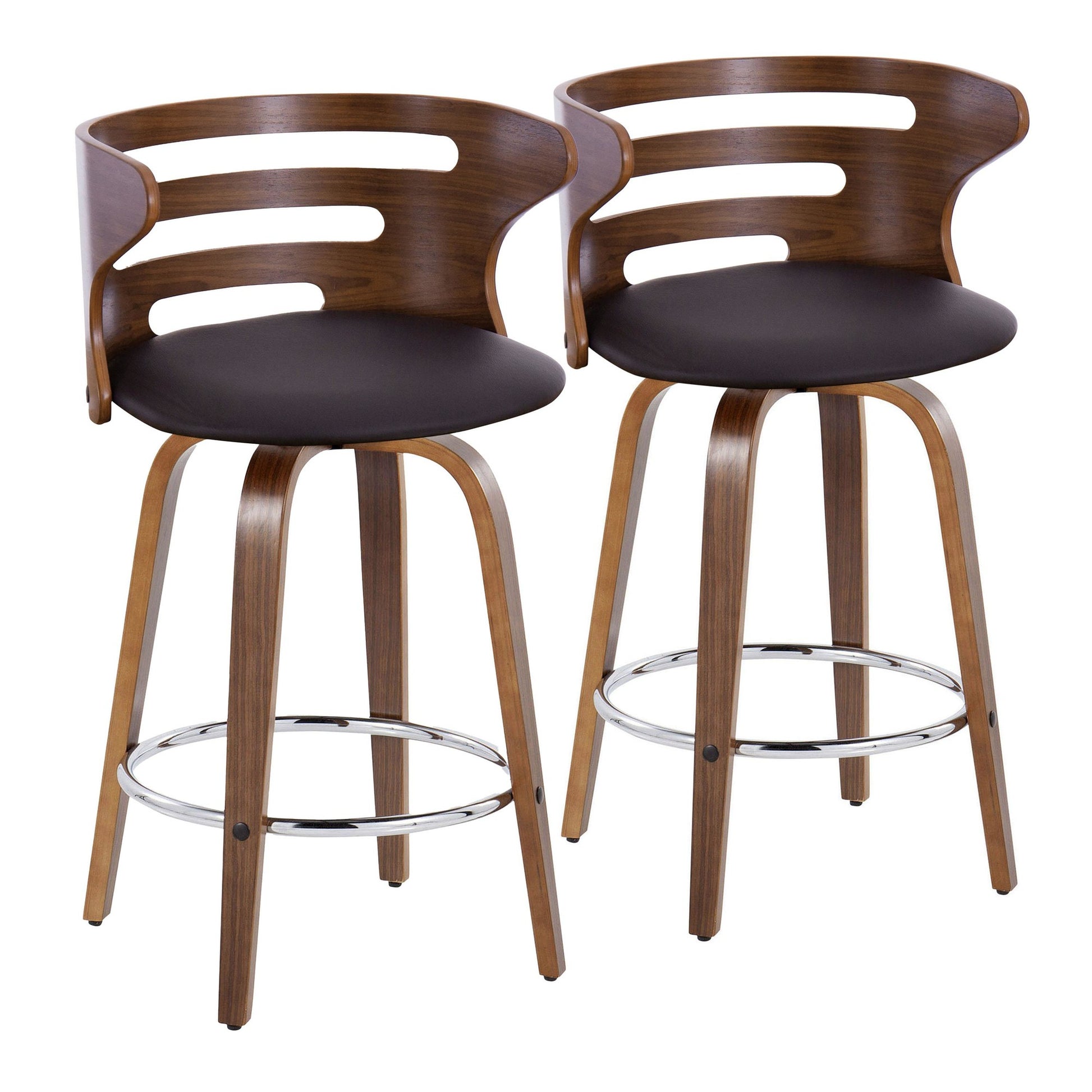 Cosini 26" Fixed-Height Counter Stool - Set of 2 By LumiSource - B26-COSIPU-GRTZR2 WLWLBN2 | Counter Stools | Modishstore - 9