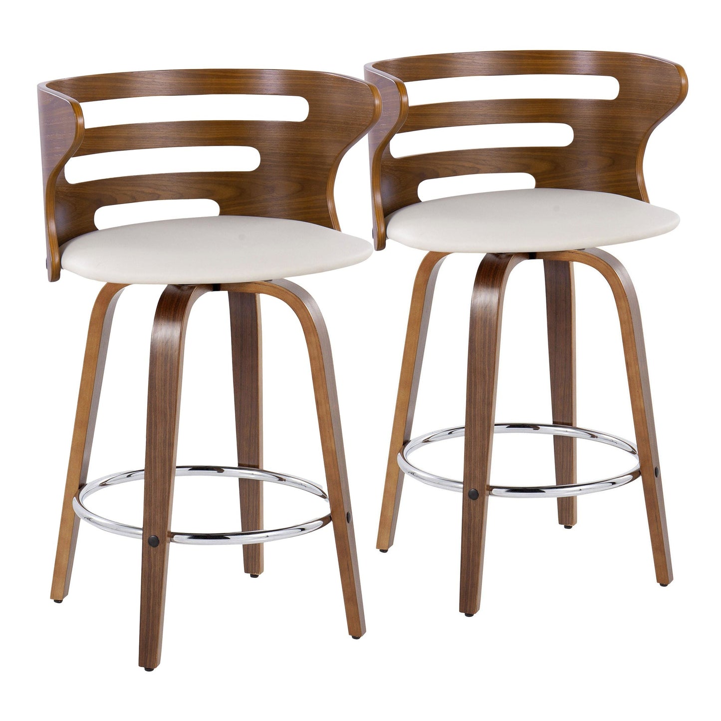 Cosini 26" Fixed-Height Counter Stool - Set of 2 By LumiSource - B26-COSIPU-GRTZR2 WLWLBN2 | Counter Stools | Modishstore - 15