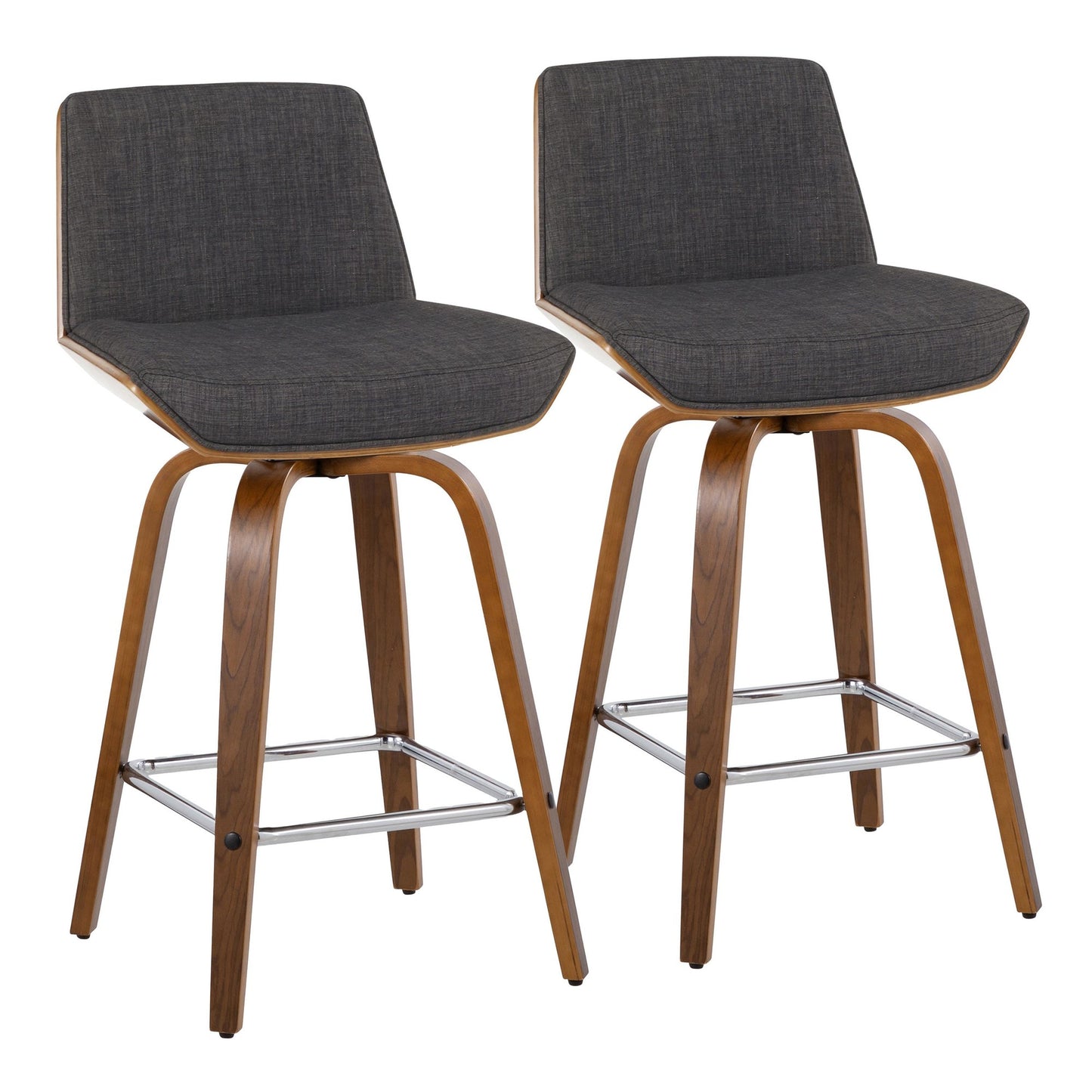 Corazza 26" Fixed-Height Counter Stool - Set of 2 By LumiSource - B26-CRZZFB-GRTZS2 WLWLCHAR2 | Counter Stools | Modishstore - 5