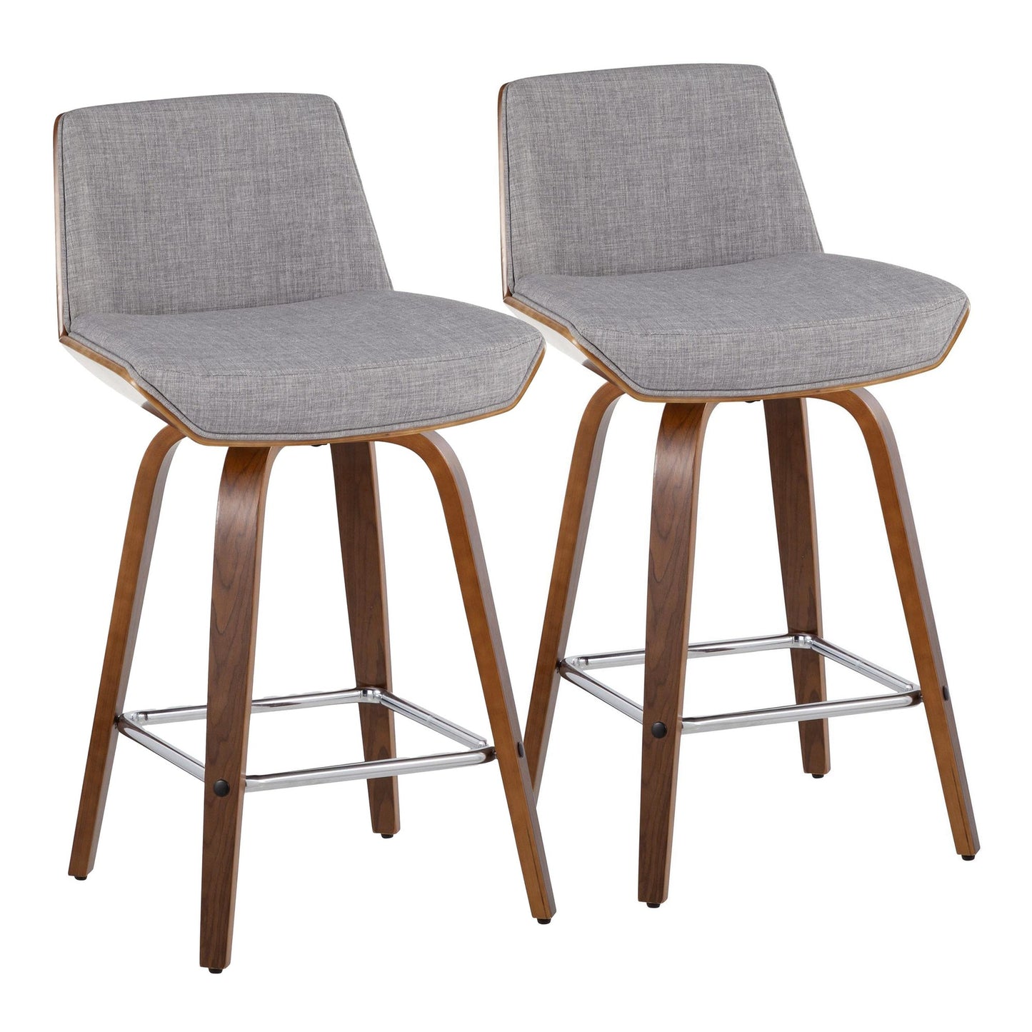 Corazza 26" Fixed-Height Counter Stool - Set of 2 By LumiSource - B26-CRZZFB-GRTZS2 WLWLCHAR2 | Counter Stools | Modishstore - 15