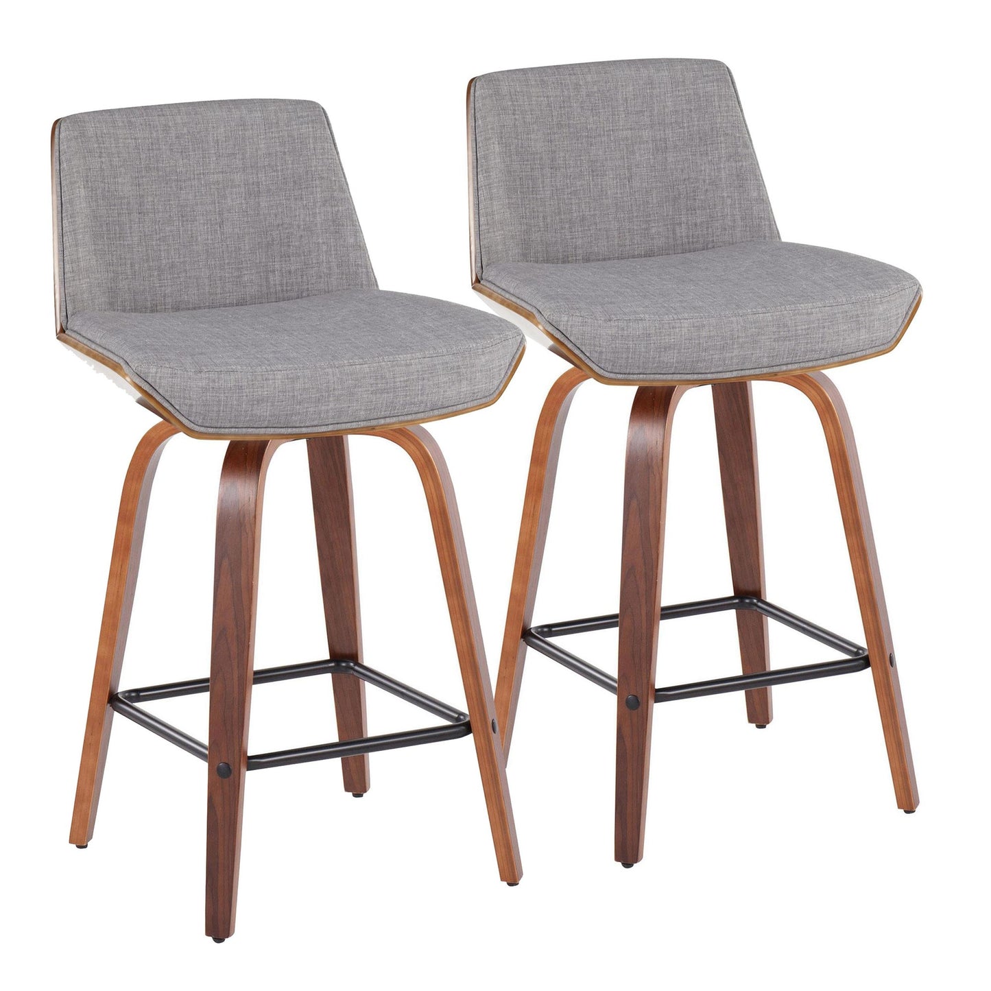 Corazza 26" Fixed-Height Counter Stool - Set of 2 By LumiSource - B26-CRZZFB-GRTZS2 WLWLCHAR2 | Counter Stools | Modishstore - 23