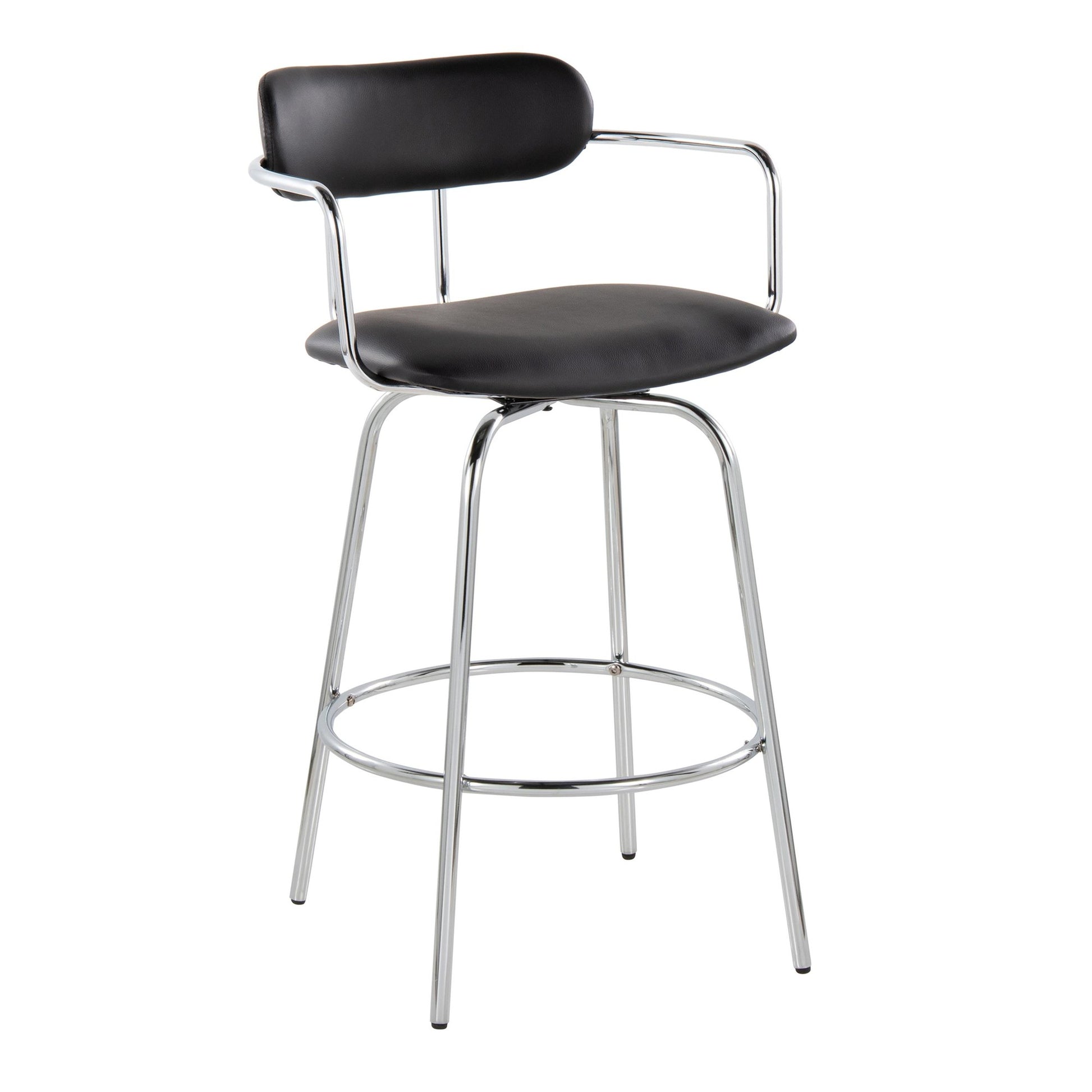 Demi 26" Fixed-Height Counter Stool - Set of 2 By LumiSource - B26-DEMIPU-CLARR2 CHRBK2 | Counter Stools | Modishstore - 4