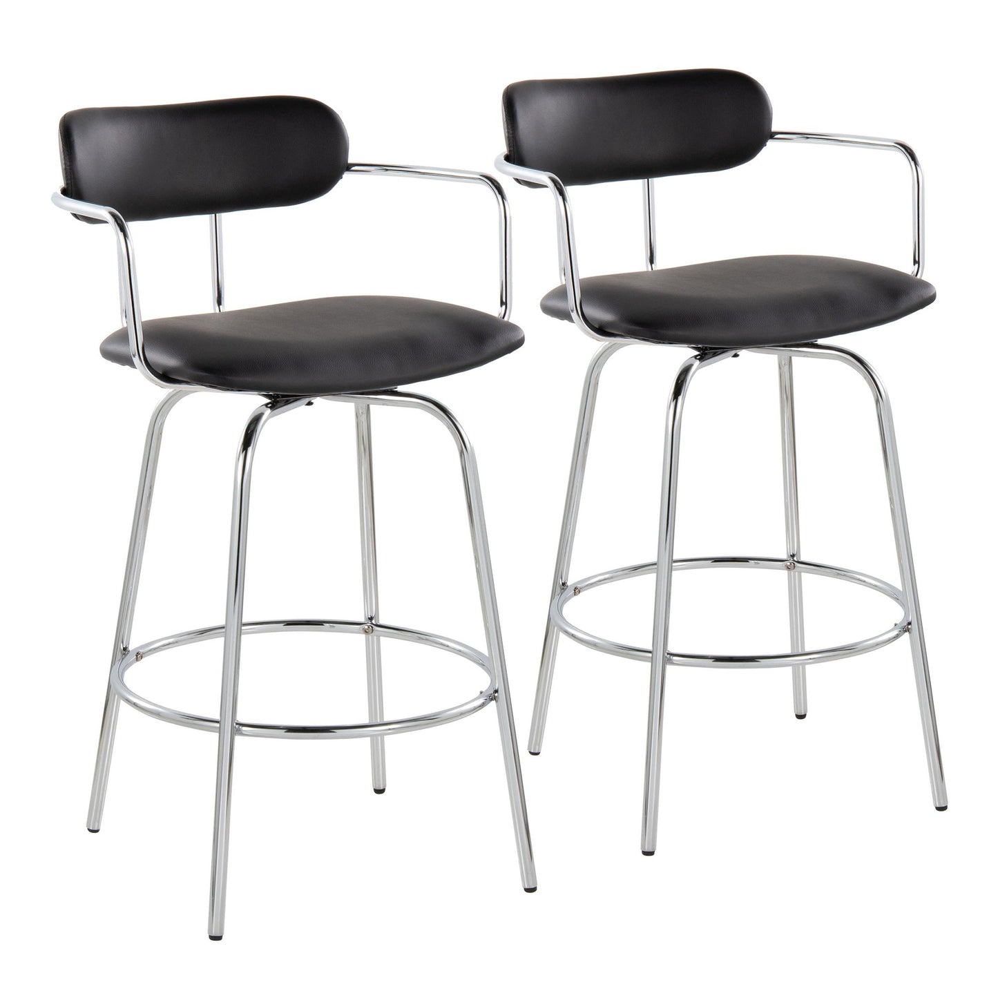 Demi 26" Fixed-Height Counter Stool - Set of 2 By LumiSource - B26-DEMIPU-CLARR2 CHRBK2 | Counter Stools | Modishstore - 3