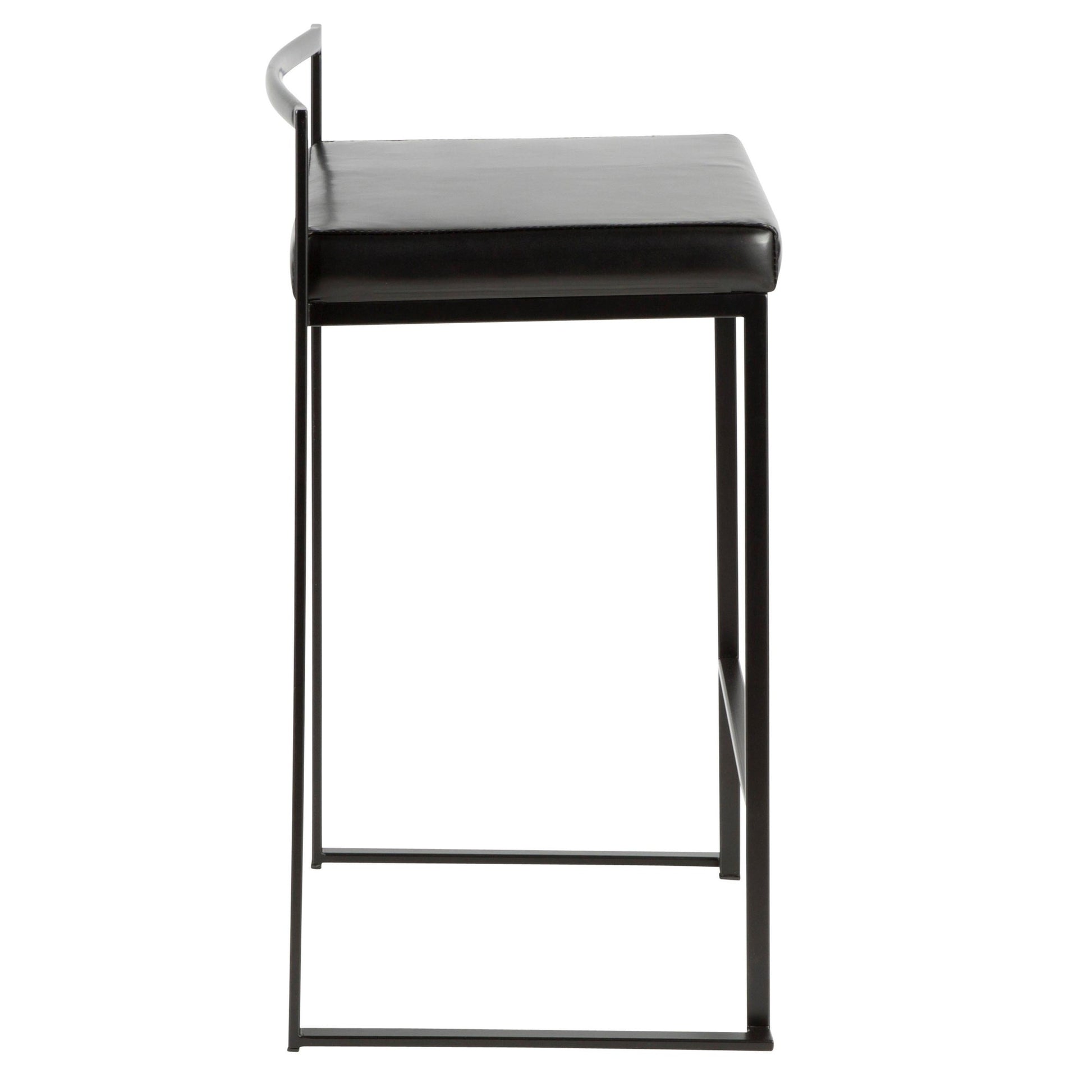 Fuji Stacker 26" Fixed-Height Counter Stool - Set of 3 By LumiSource - B26-FUJIPU BKBK3 | Counter Stools | Modishstore - 7