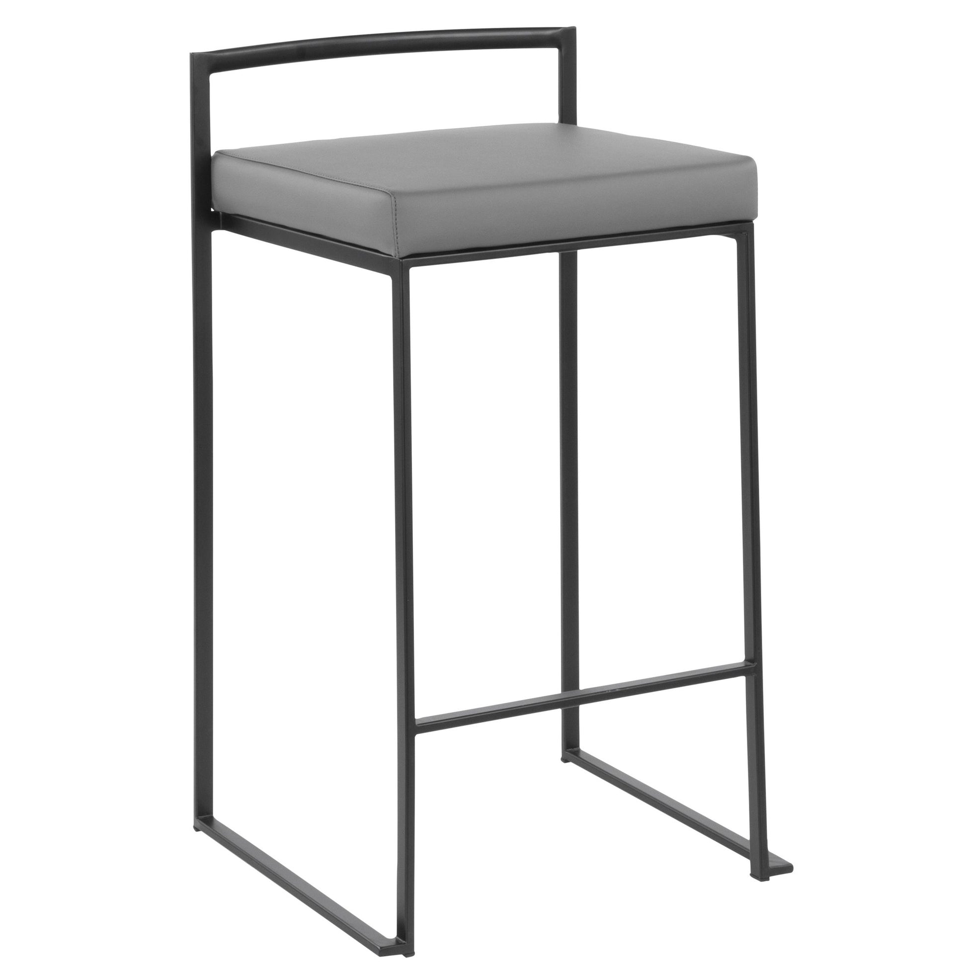 Fuji Stacker 26" Fixed-Height Counter Stool - Set of 3 By LumiSource - B26-FUJIPU BKBK3 | Counter Stools | Modishstore - 16