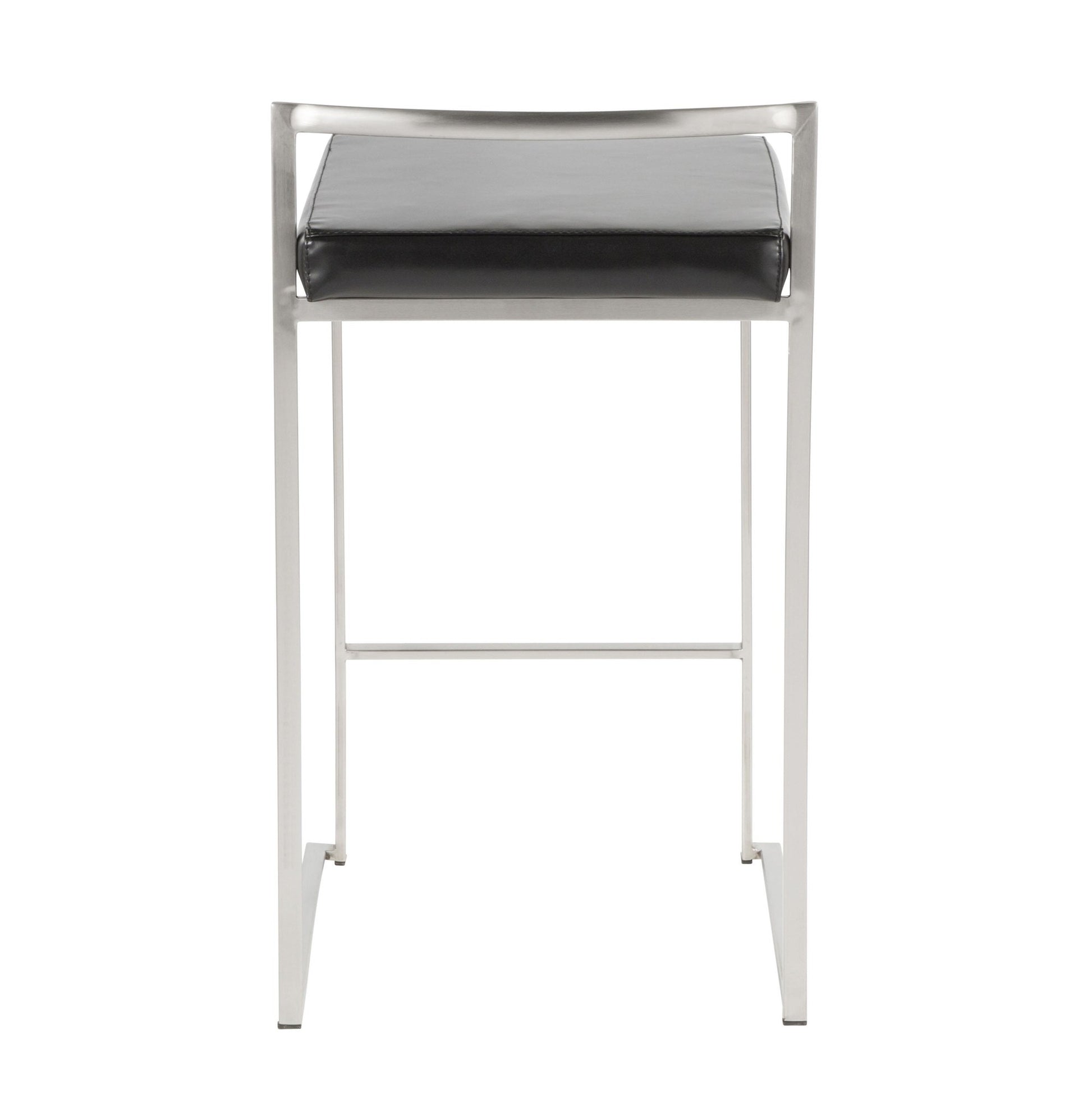 Fuji Stacker 26" Fixed-Height Counter Stool - Set of 3 By LumiSource - B26-FUJIPU SSBK3 | Counter Stools | Modishstore - 9