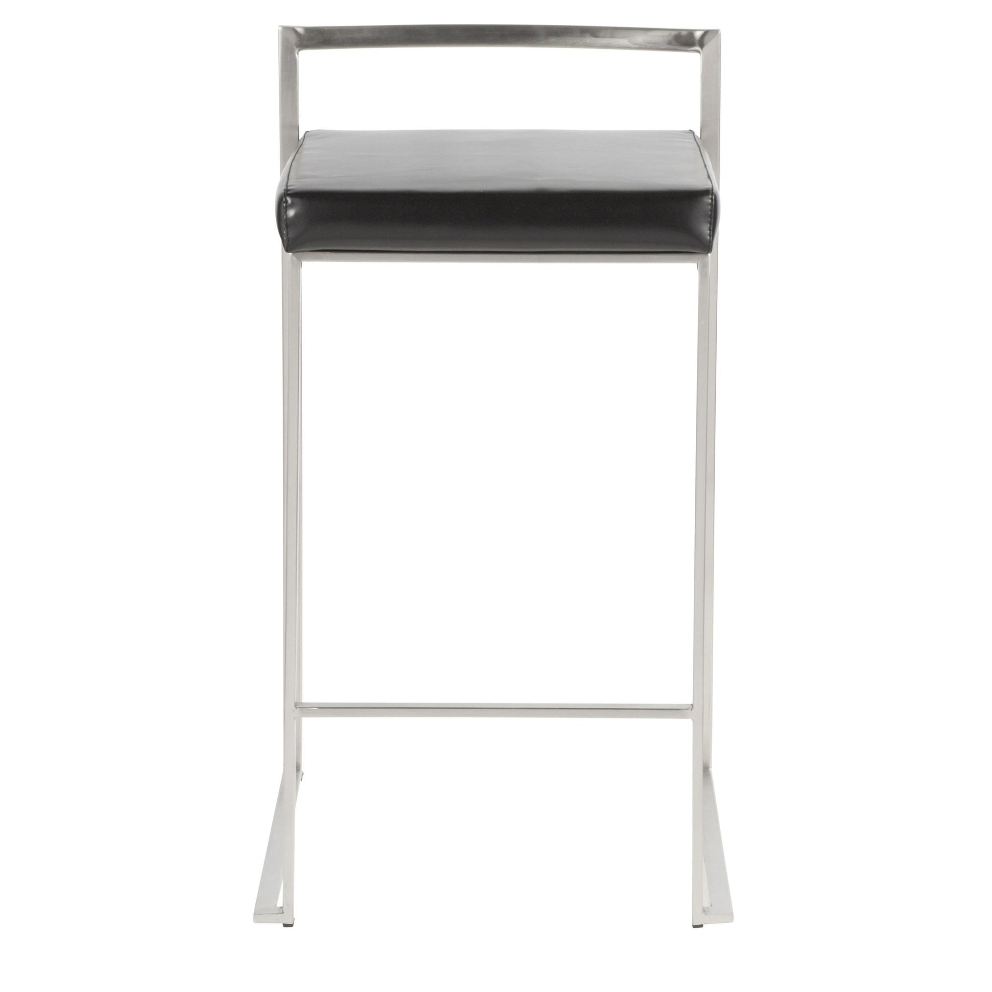 Fuji Stacker 26" Fixed-Height Counter Stool - Set of 3 By LumiSource - B26-FUJIPU SSBK3 | Counter Stools | Modishstore - 8