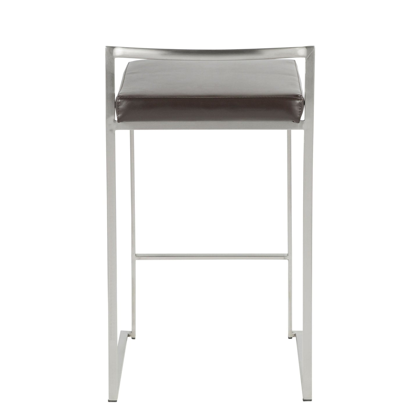 Fuji Stacker 26" Fixed-Height Counter Stool - Set of 3 By LumiSource - B26-FUJIPU SSBK3 | Counter Stools | Modishstore - 17